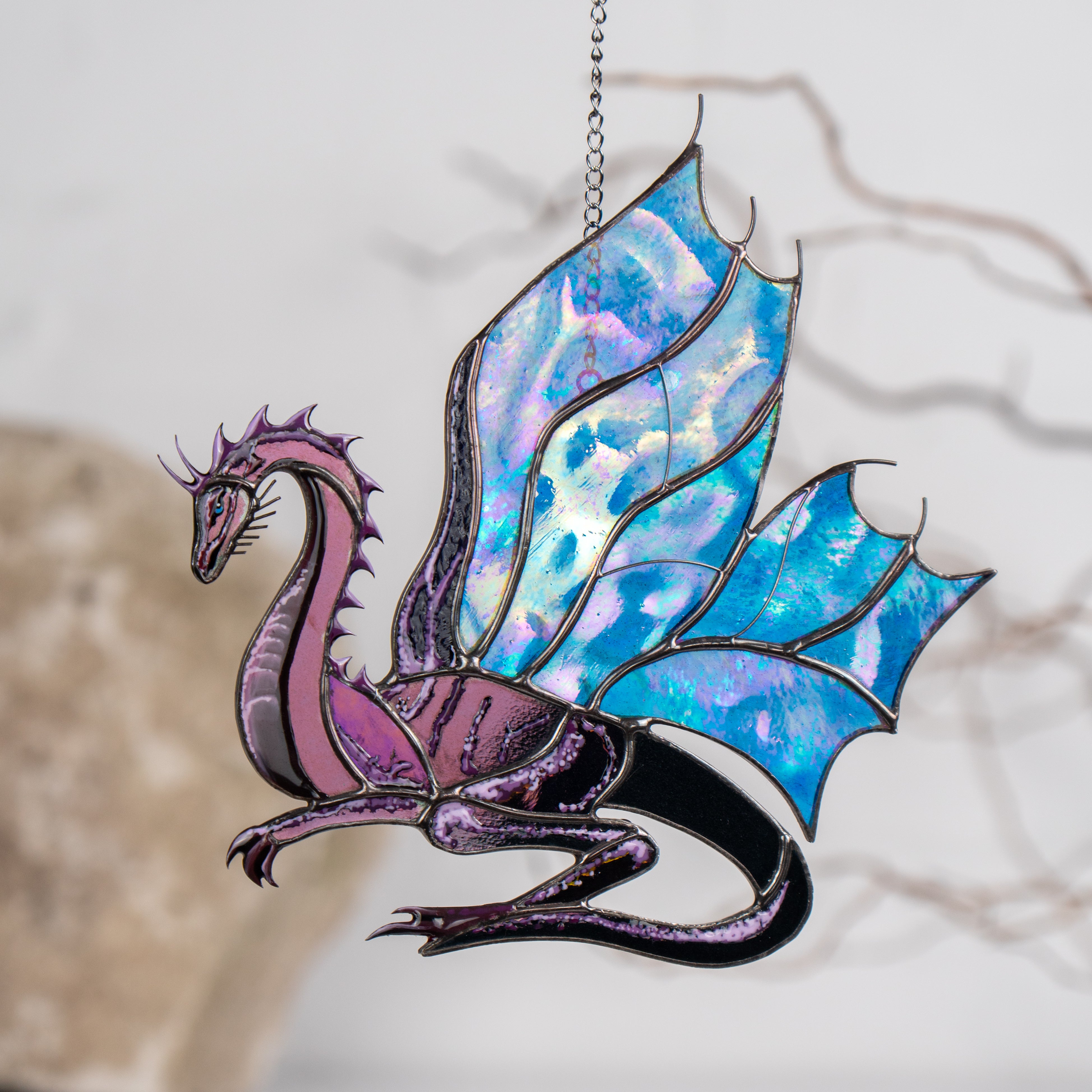 handmade glass dragon ornament
