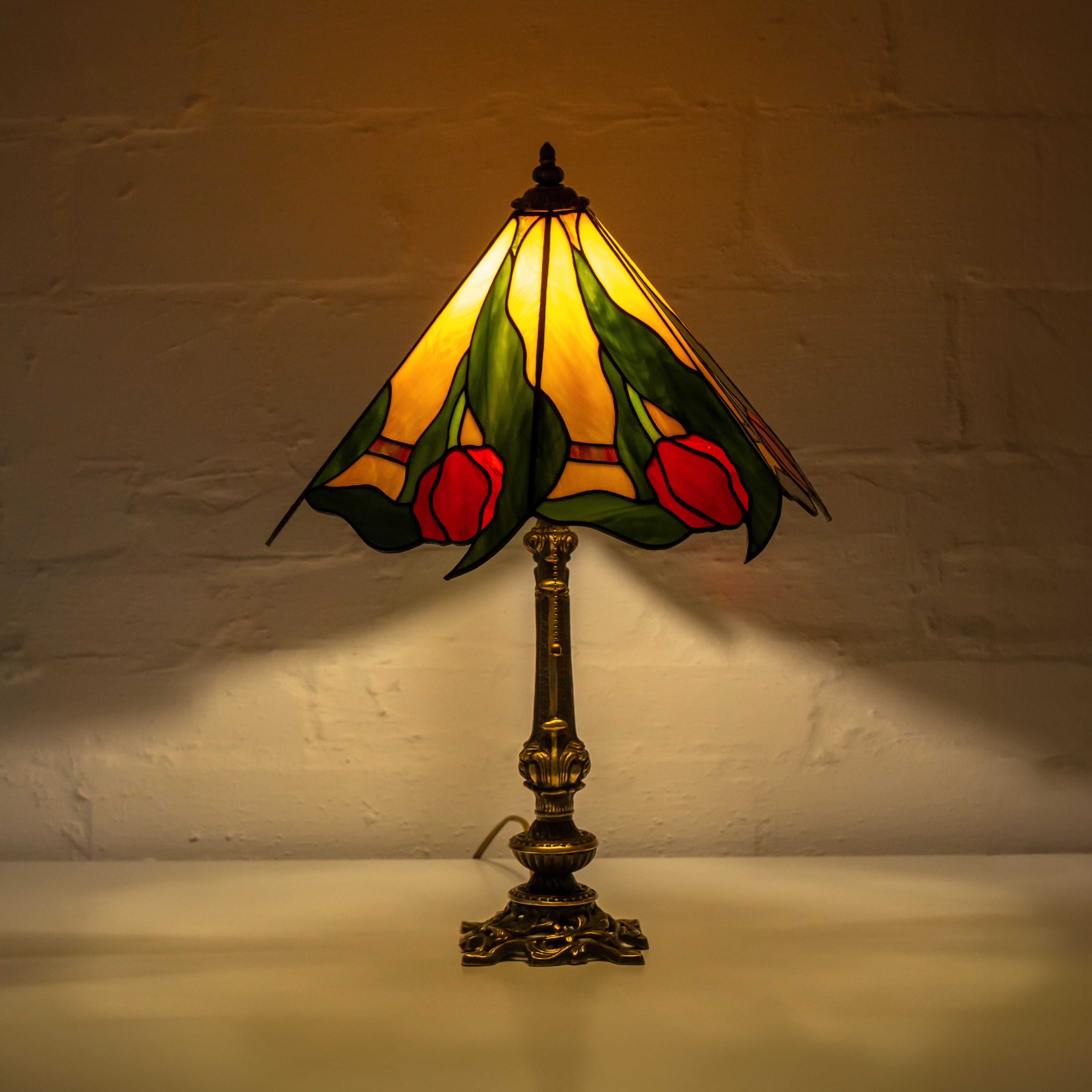 Tulips Stained Glass Lamp