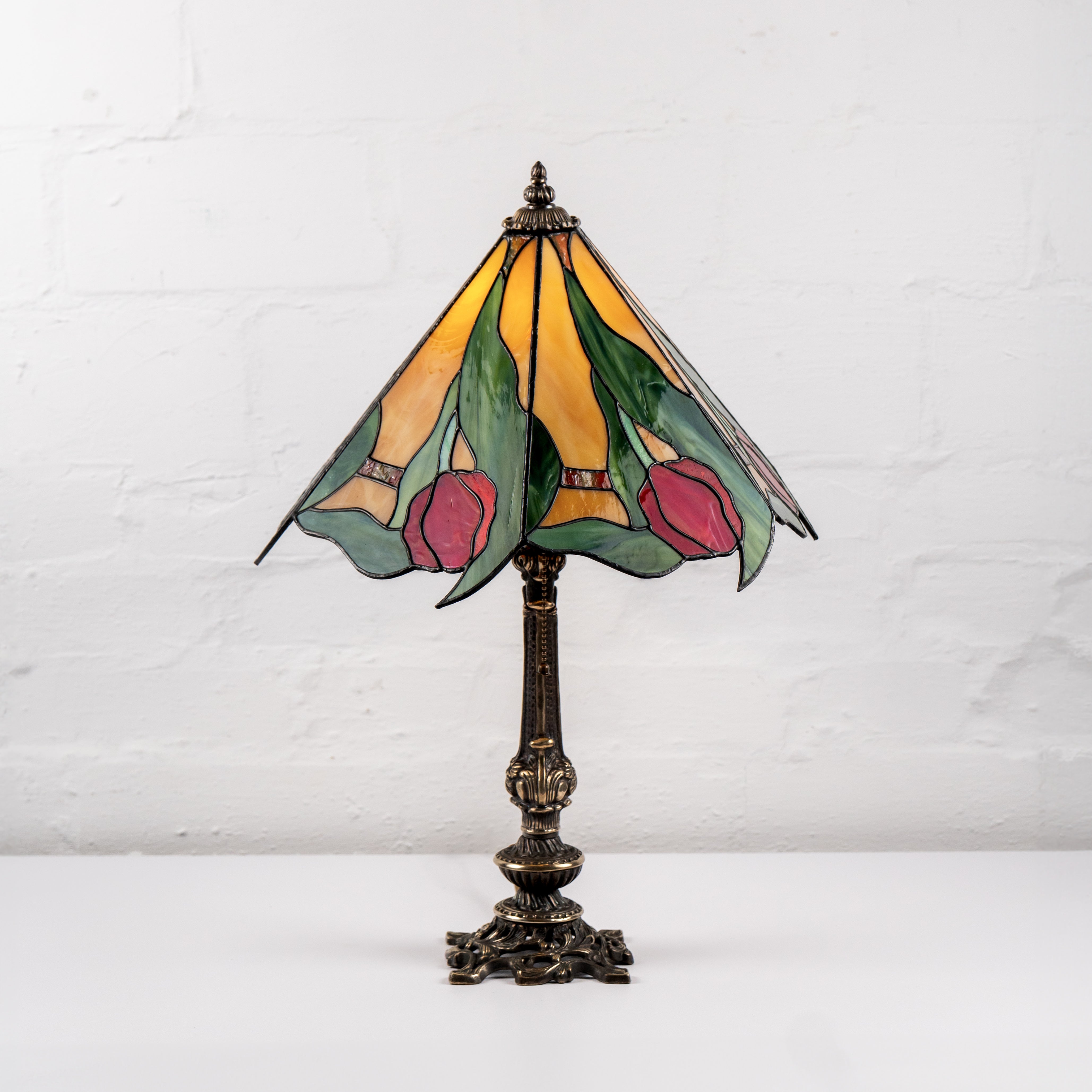 Tulips Stained Glass Lamp
