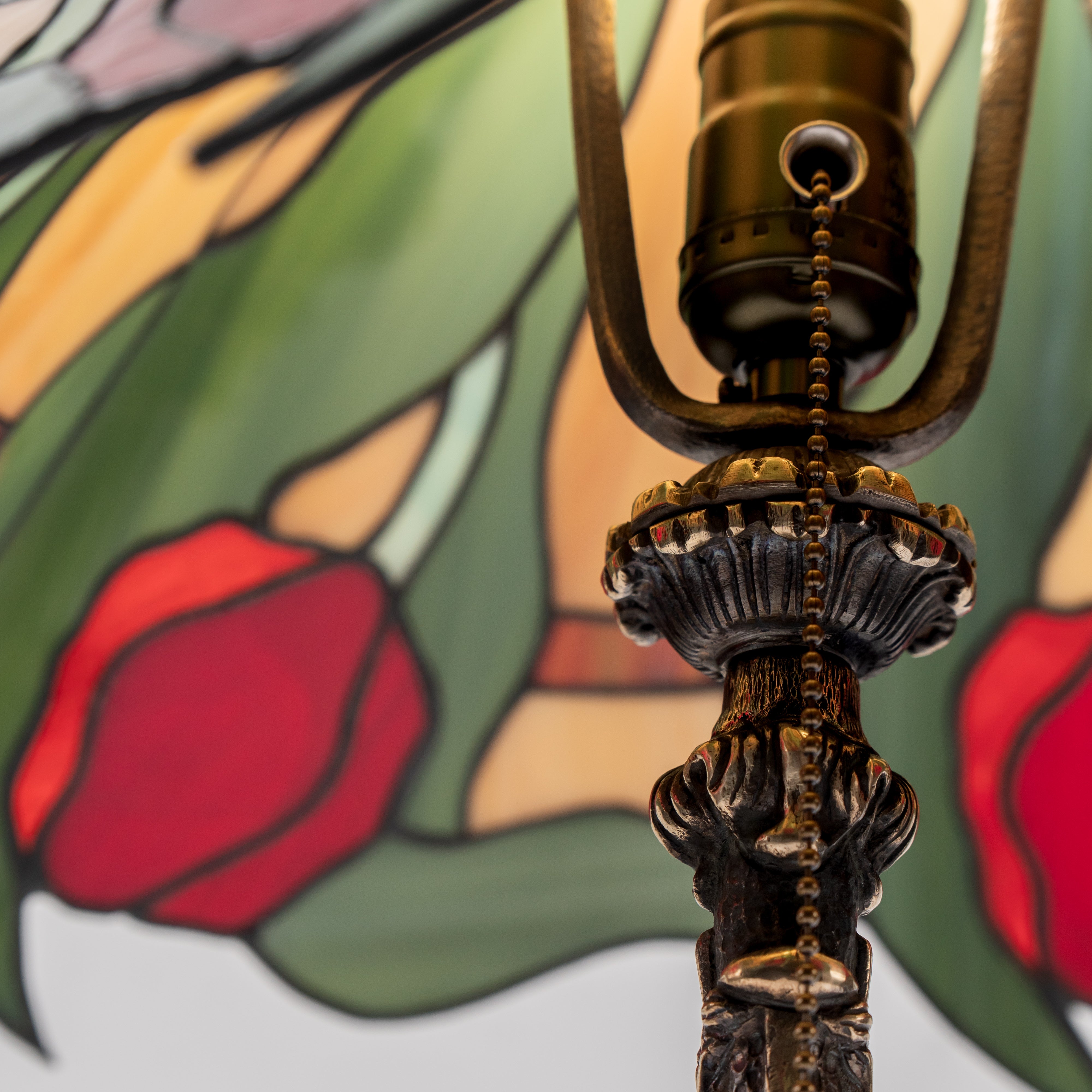 Tulips Stained Glass Lamp