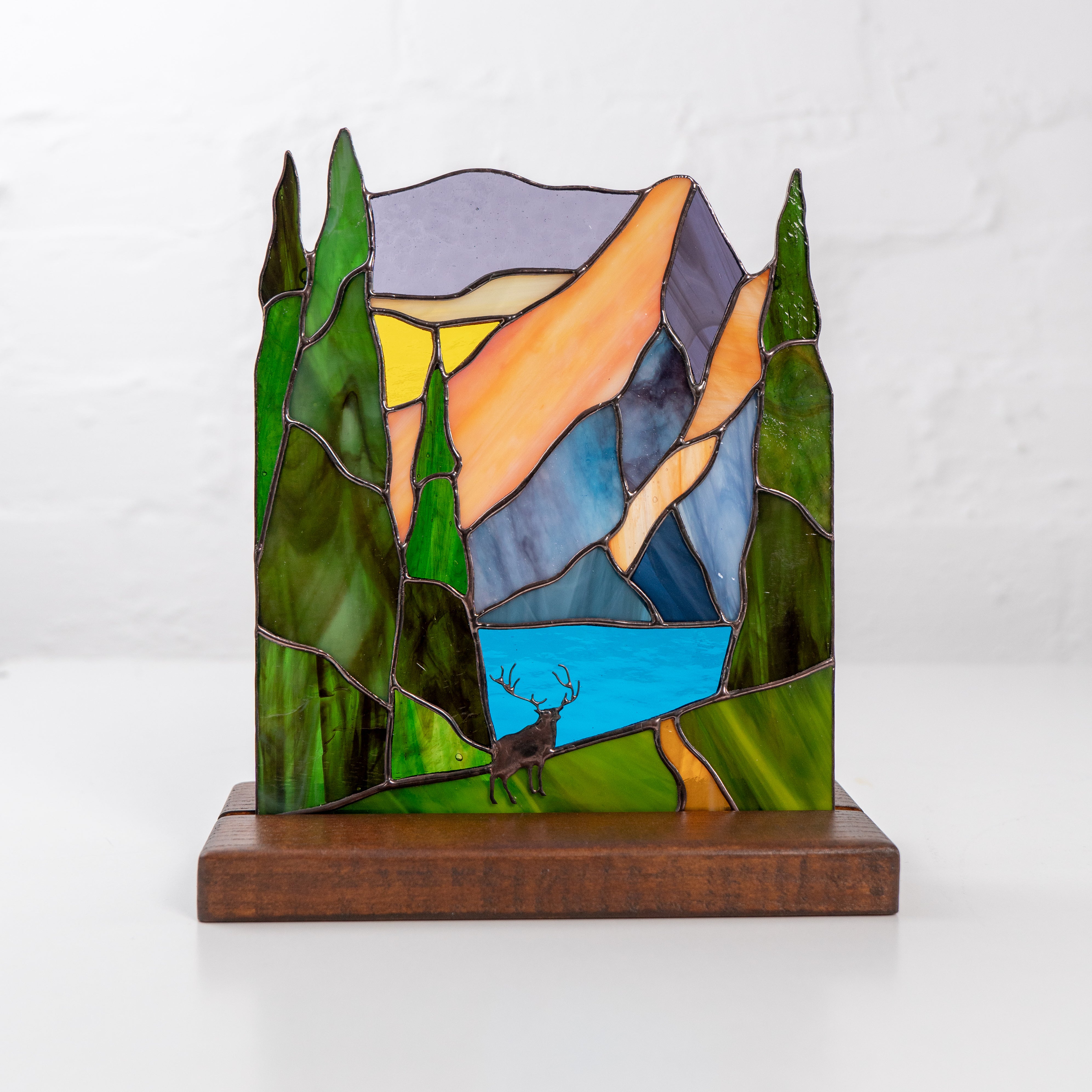 table decor made of stained glass