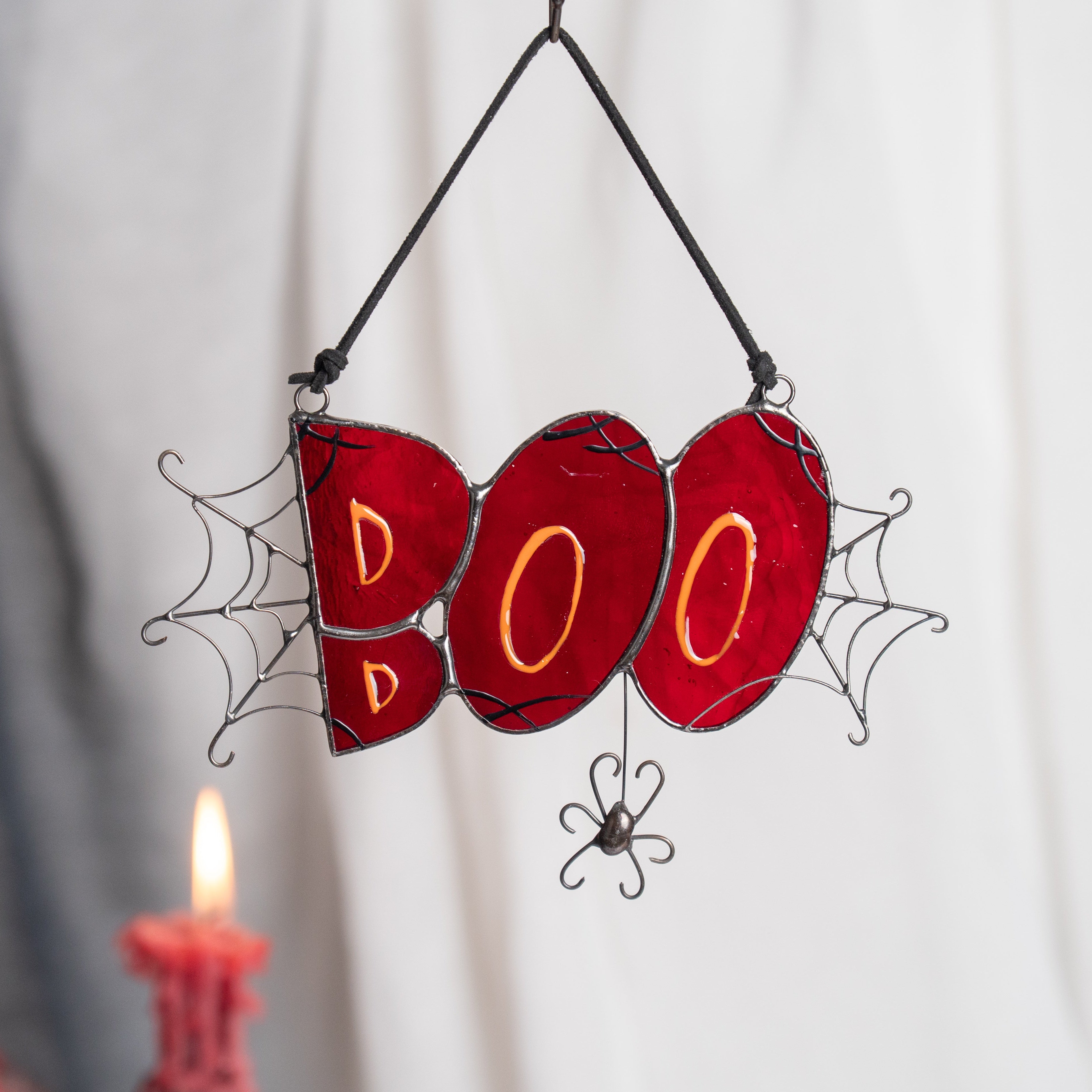 Red Boo - Stained Glass Suncatcher
