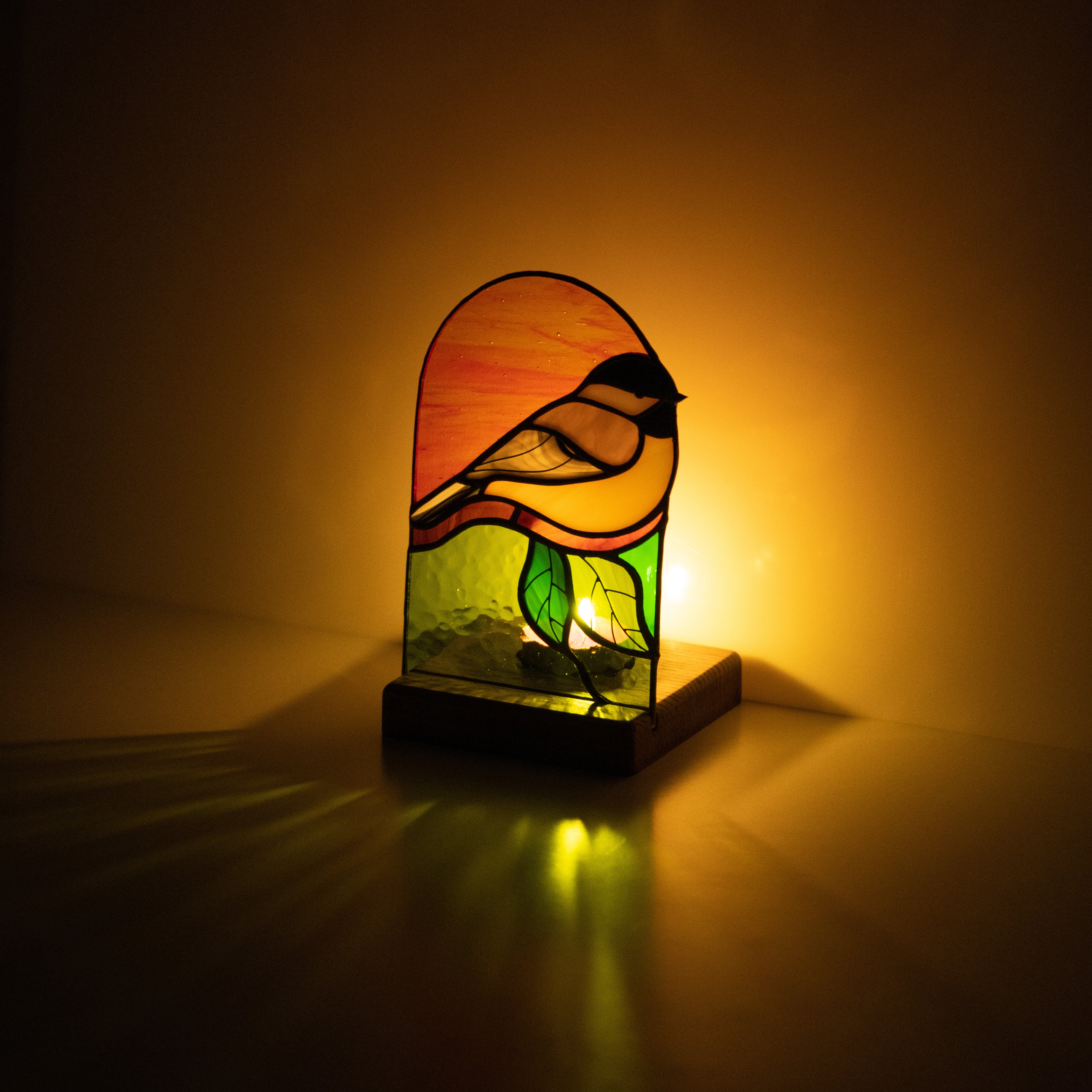 Candle-lit Chickadee Panel Style 1