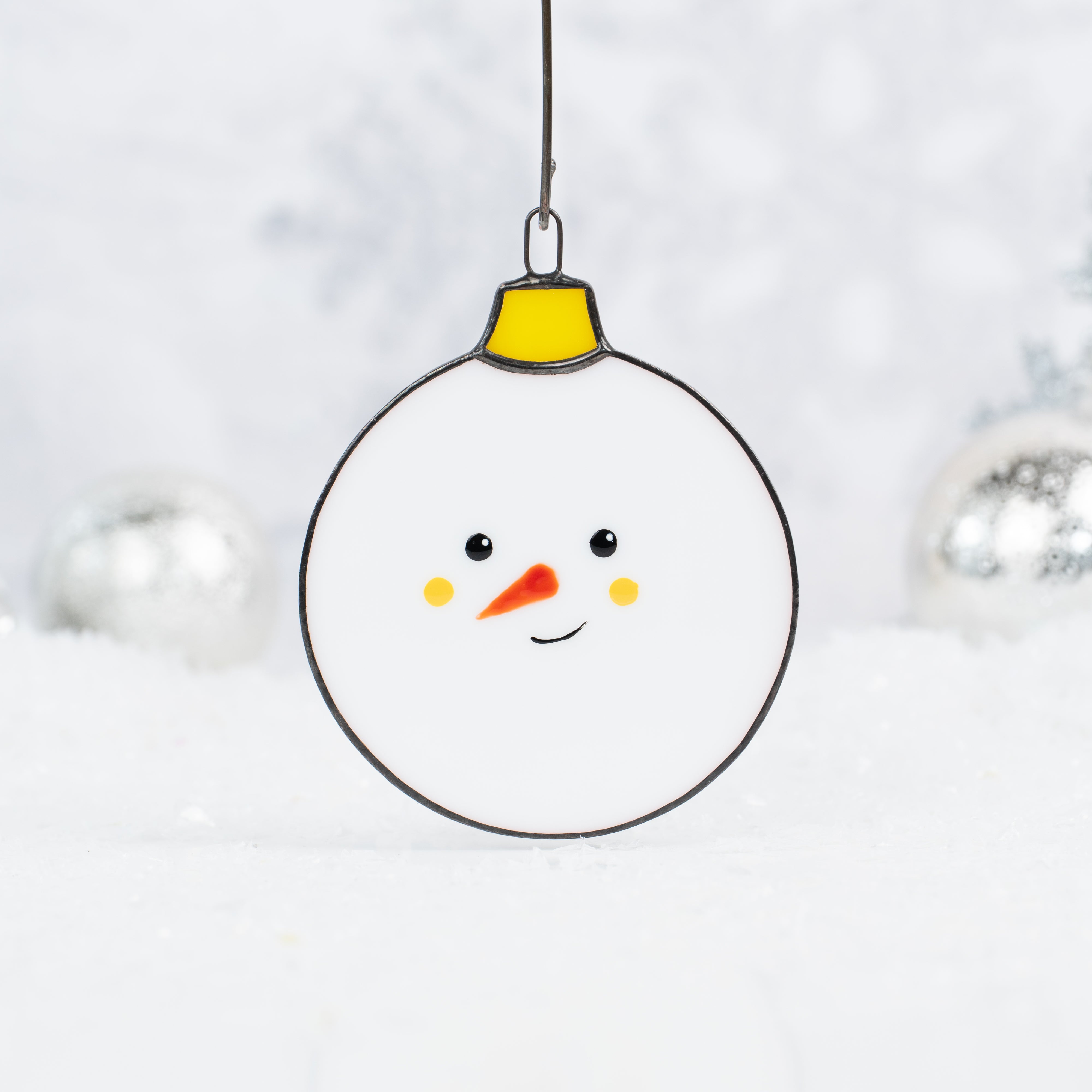 Round Reindeer Suncatcher Christmas stained glass