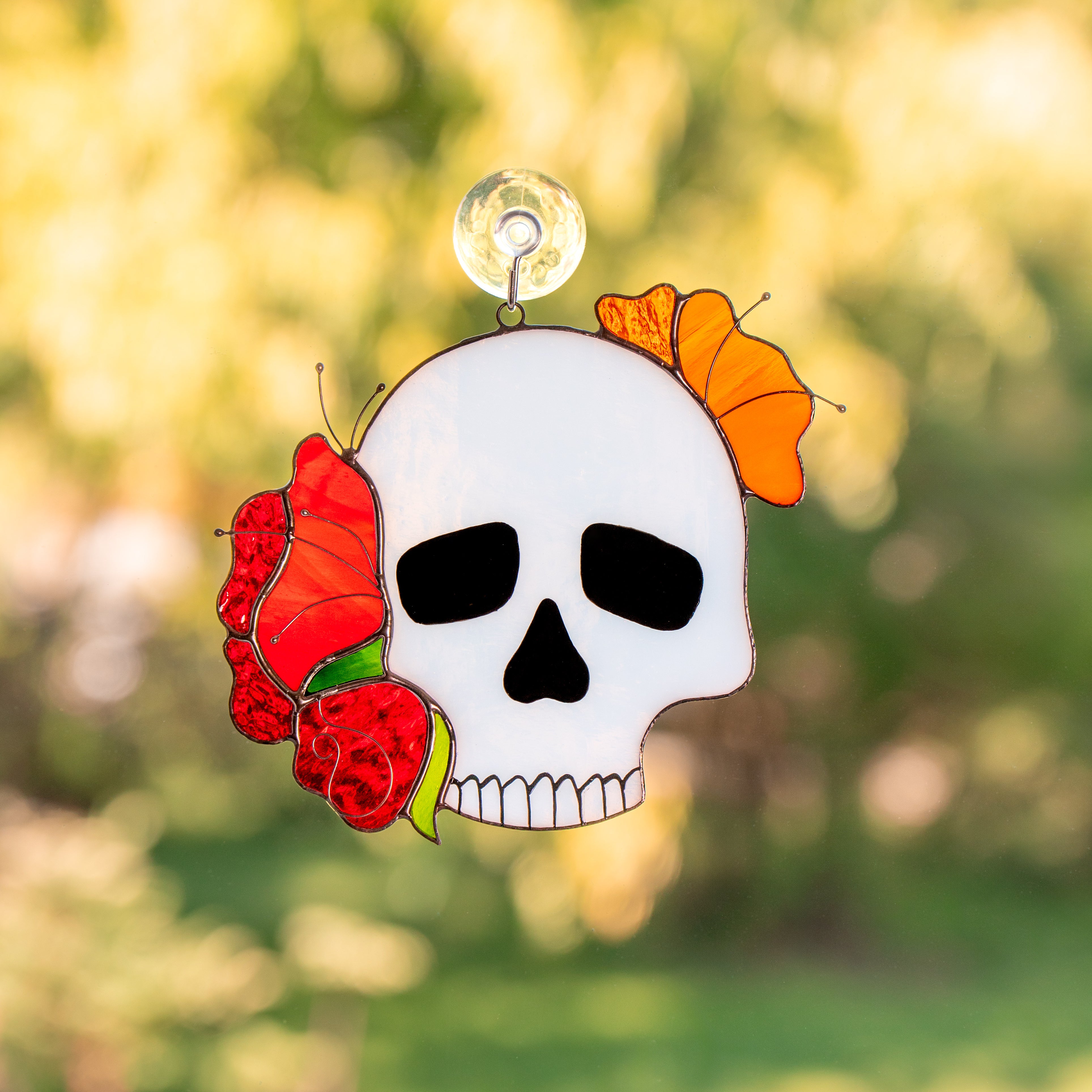 Halloween skull made of stained glass