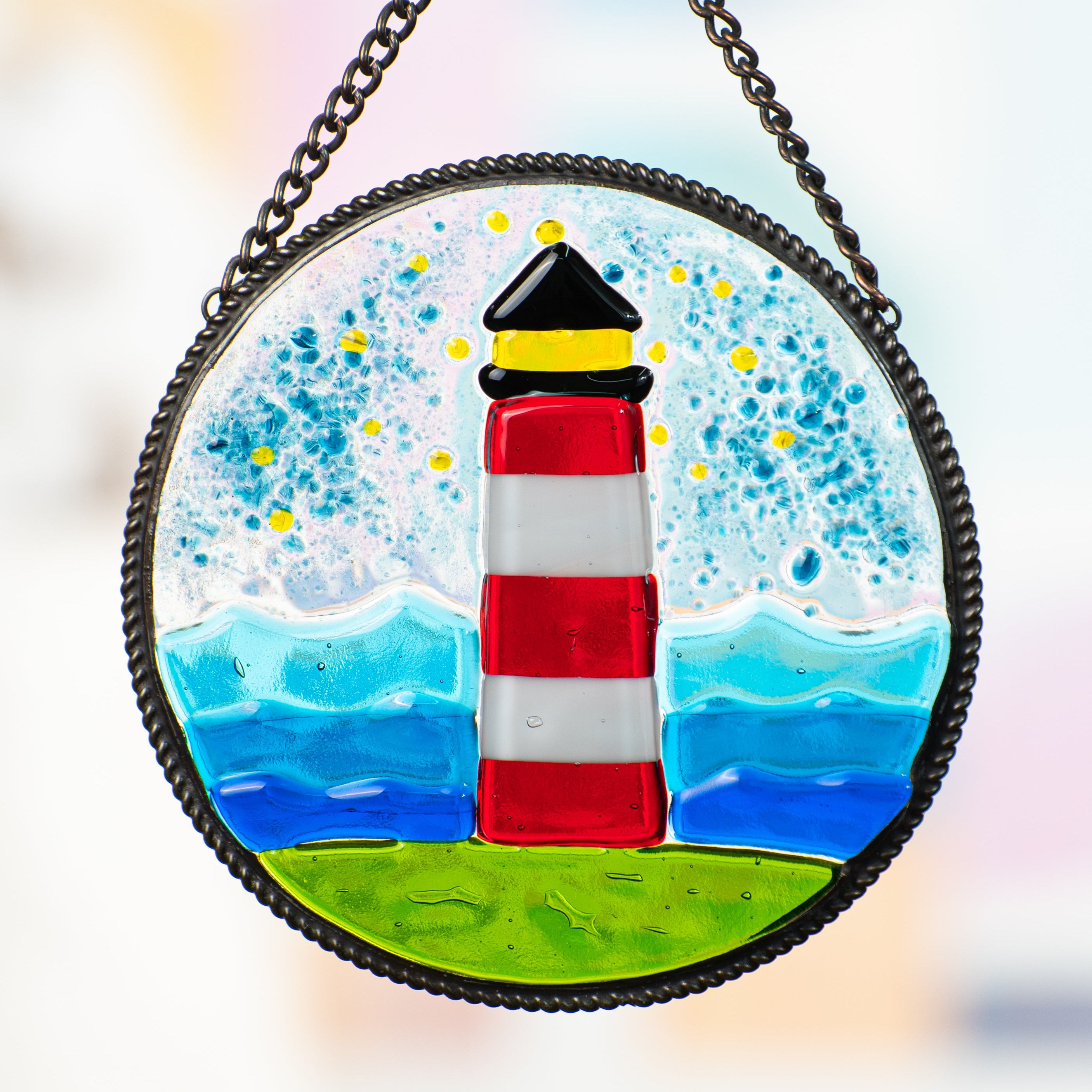 Lighthouse - Fused Glass Panel