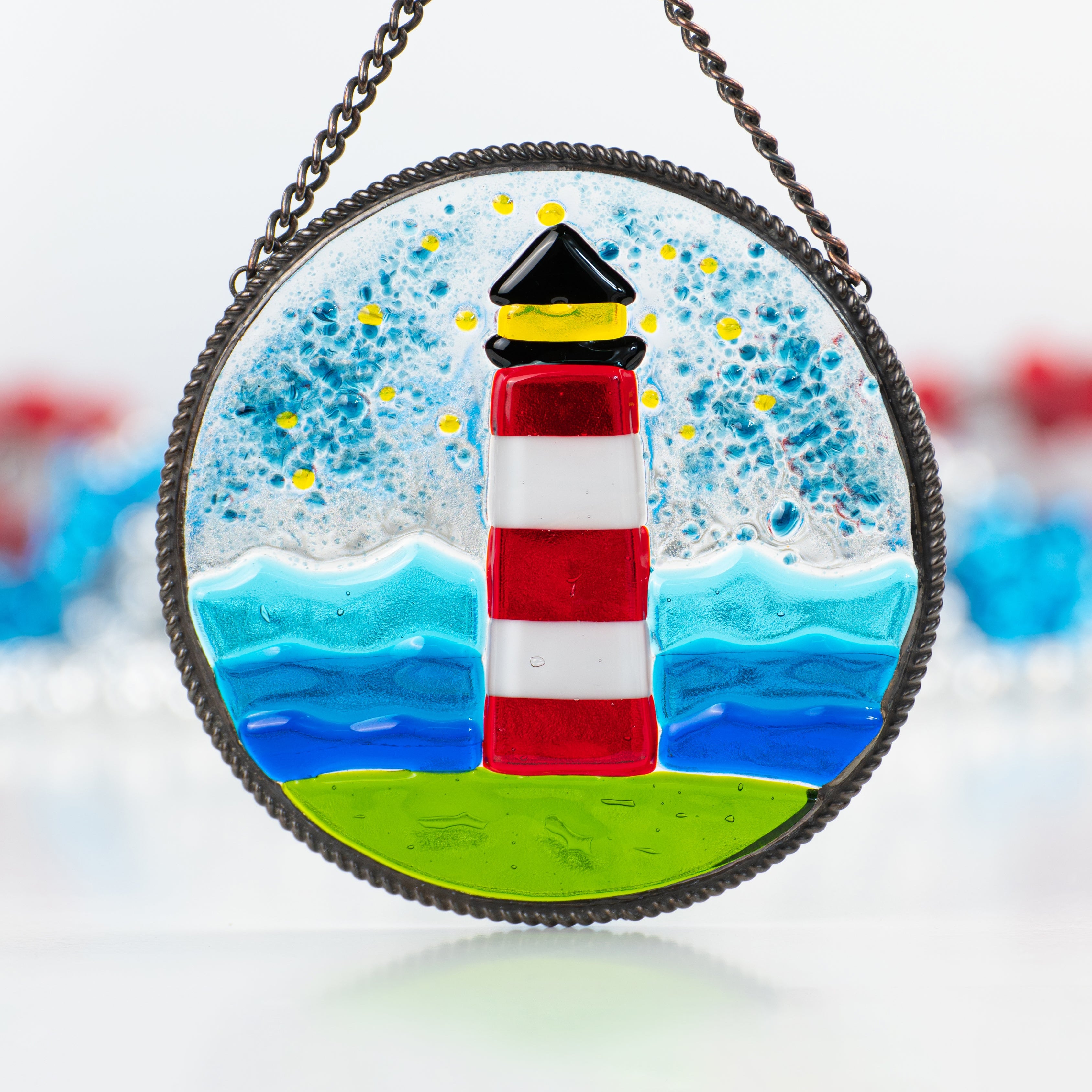 Lighthouse - Fused Glass Panel
