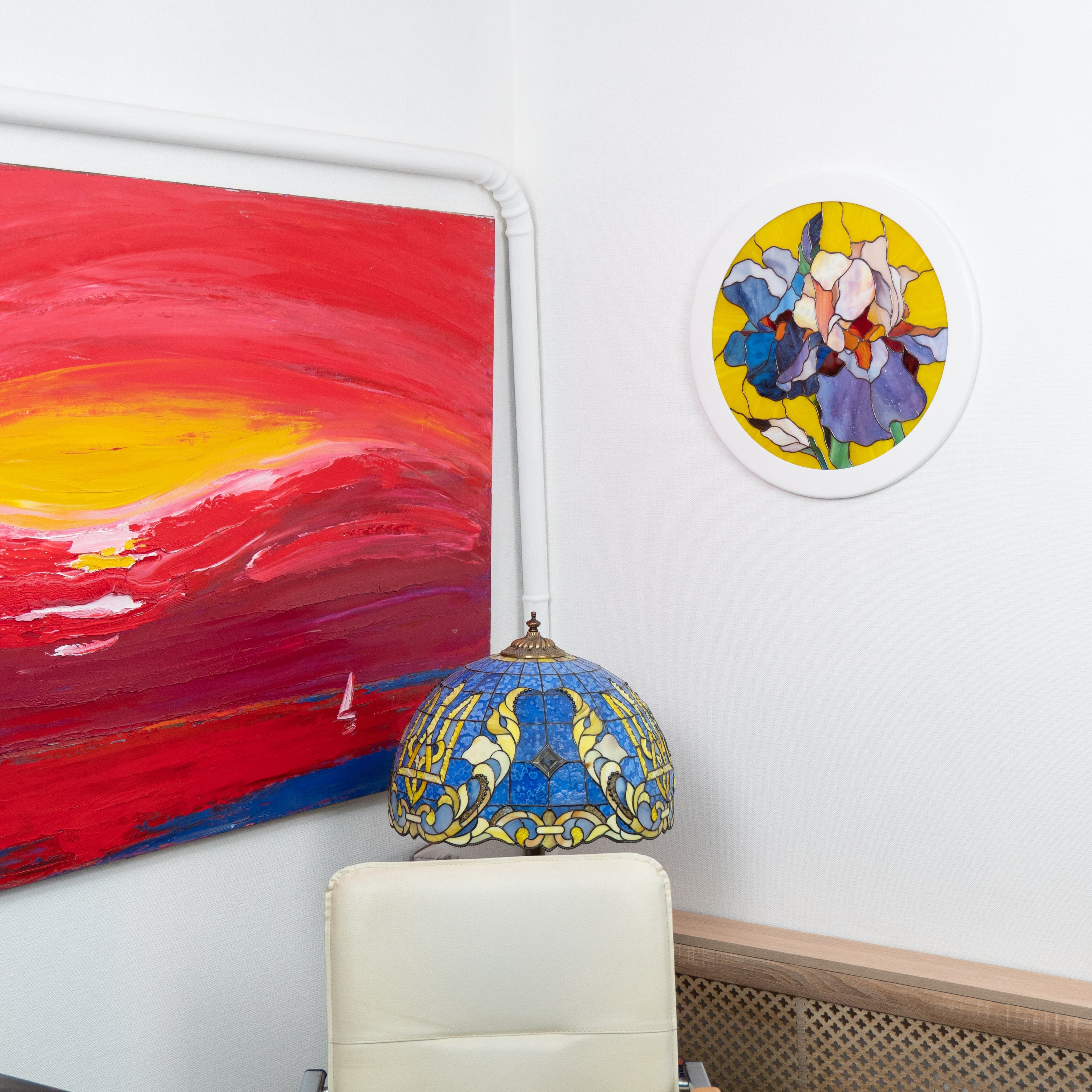 modern stained glass decor for office