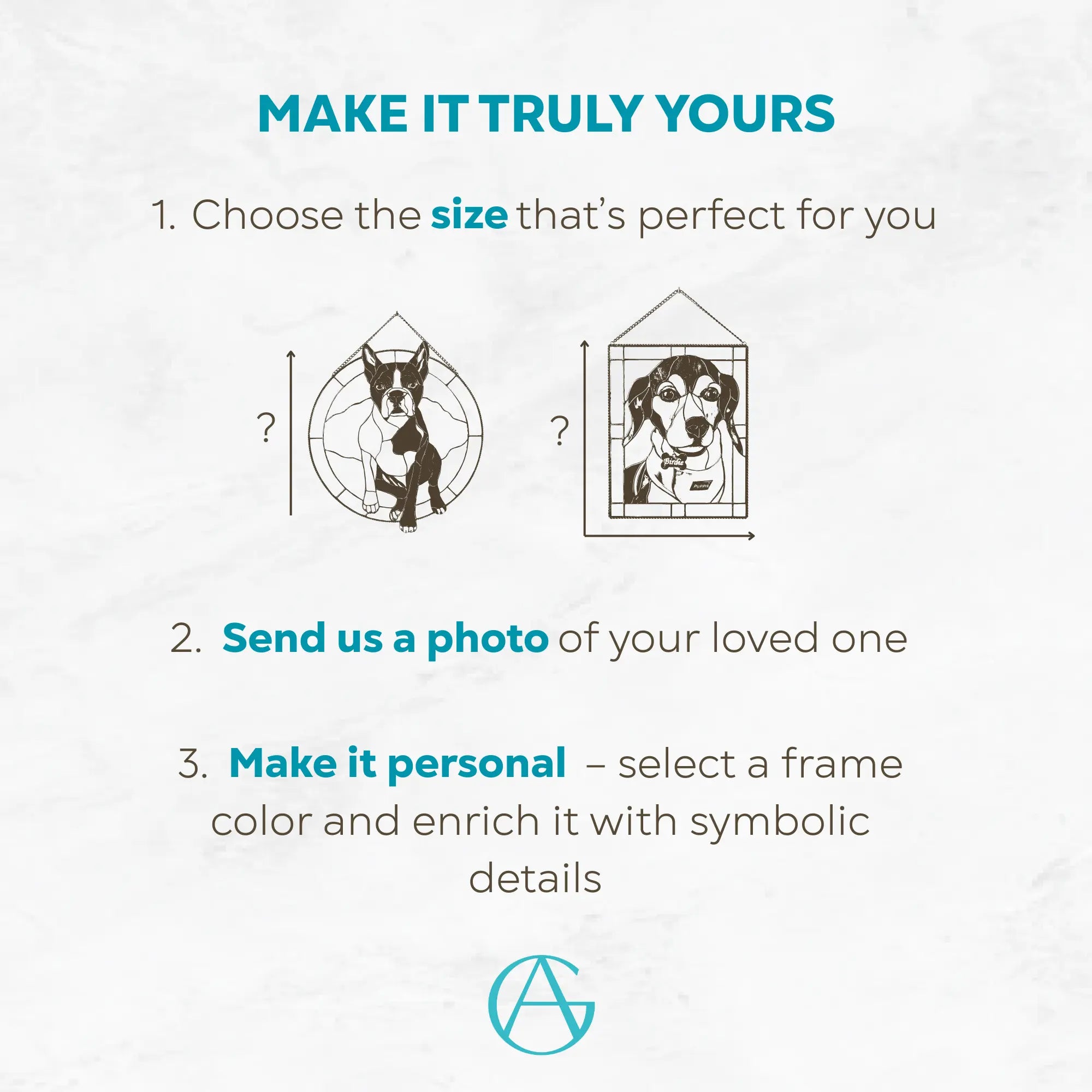Instruction on how to make custom stained glass pet portrait panel truly personalized