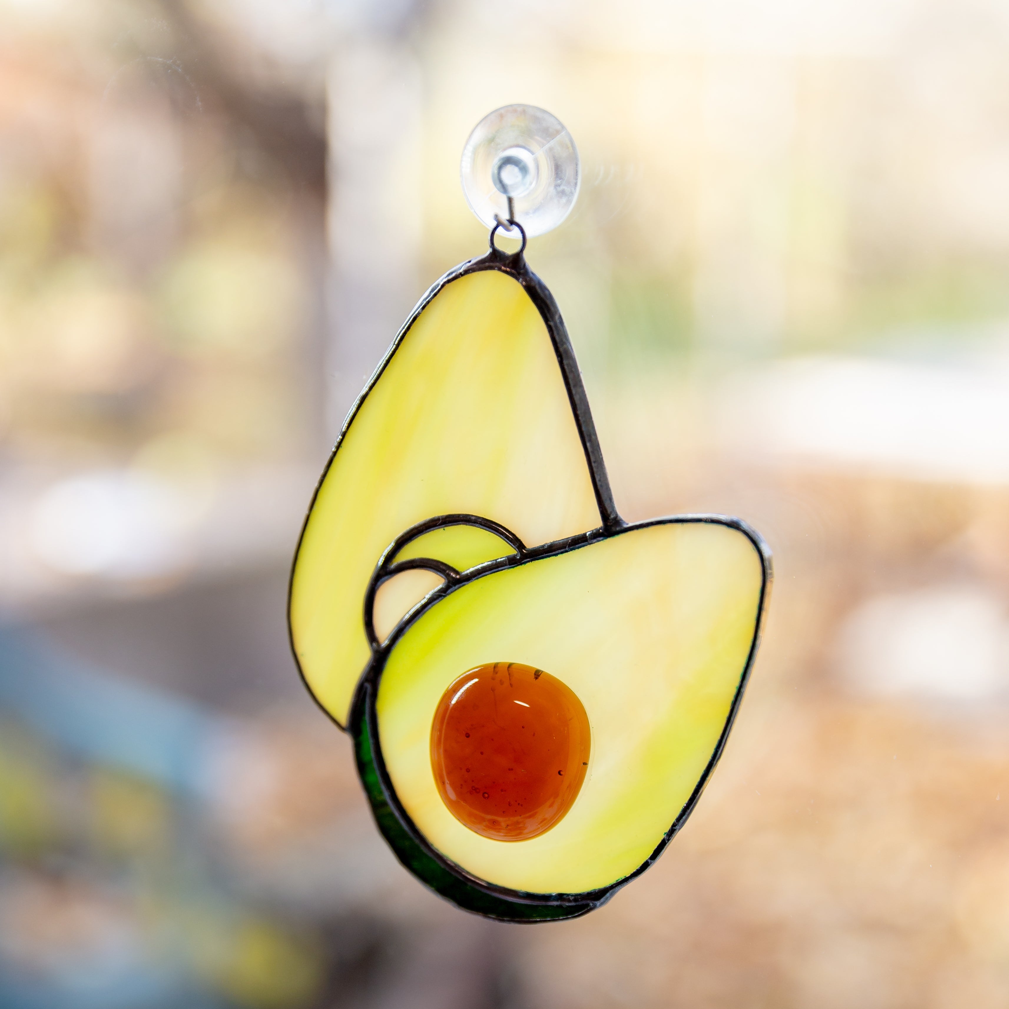Light Green Avocado - Stained Glass Suncatcher