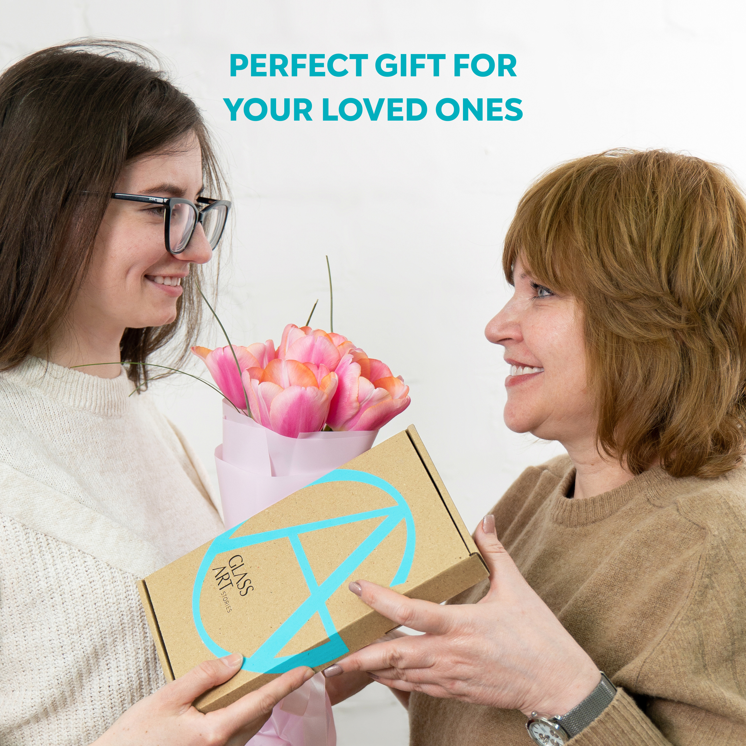 Glass Art Stories gift box shown as a perfect present for loved ones—ideal handmade gift idea for birthdays, holidays, and special occasions.