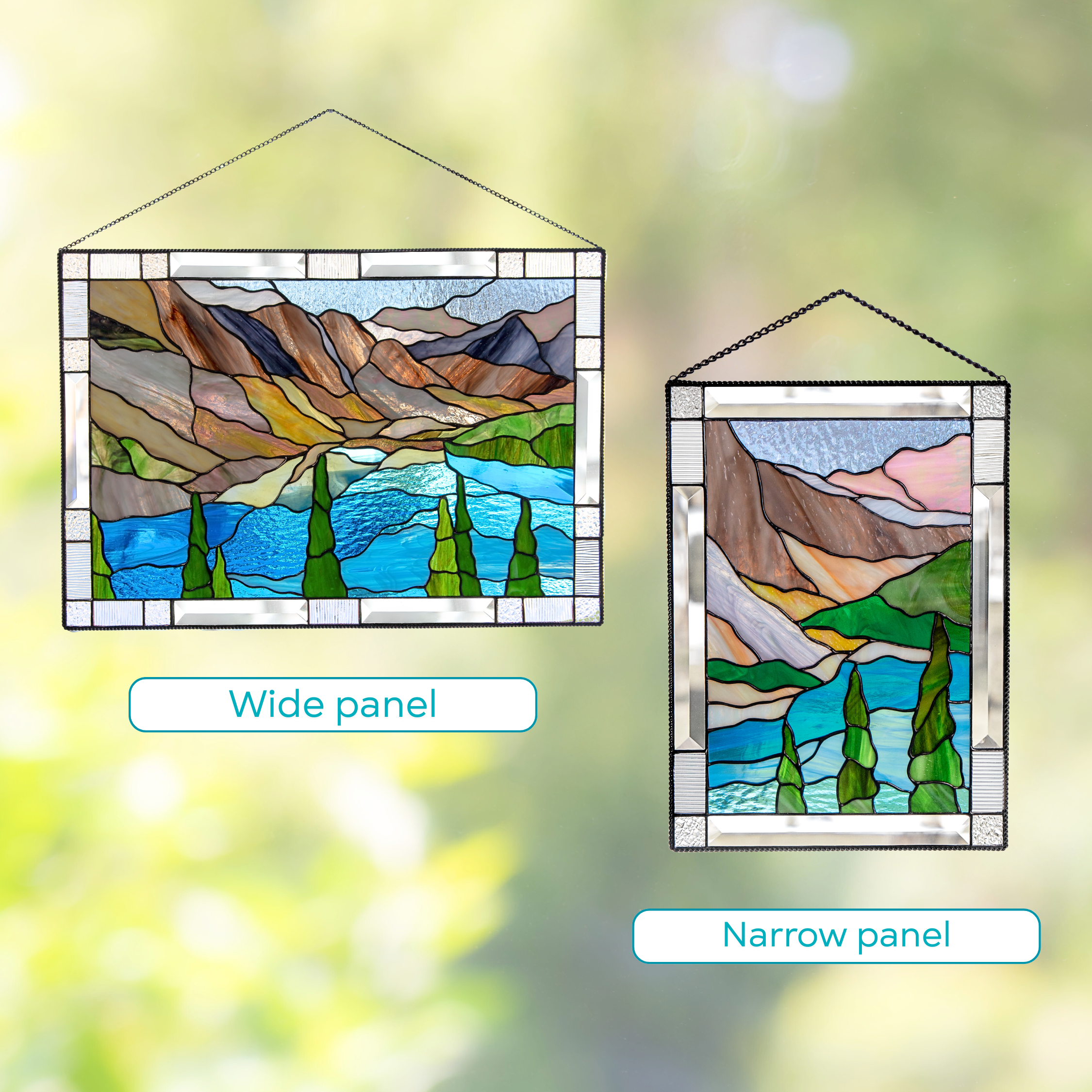 Variation of wide and narrow panels featuring Banff National Park