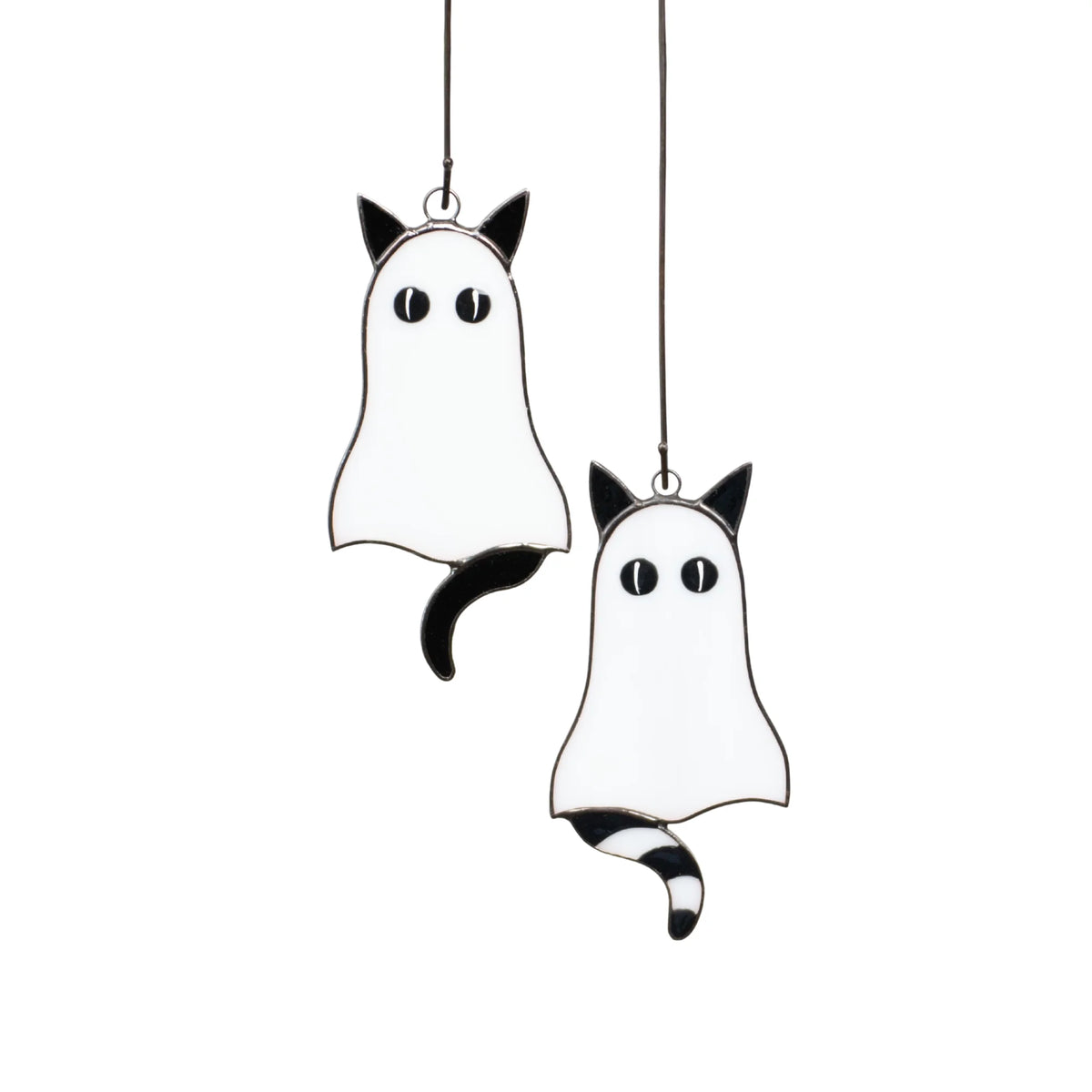 Stained glass cat ghosts suncatchers Halloween gift idea for friends