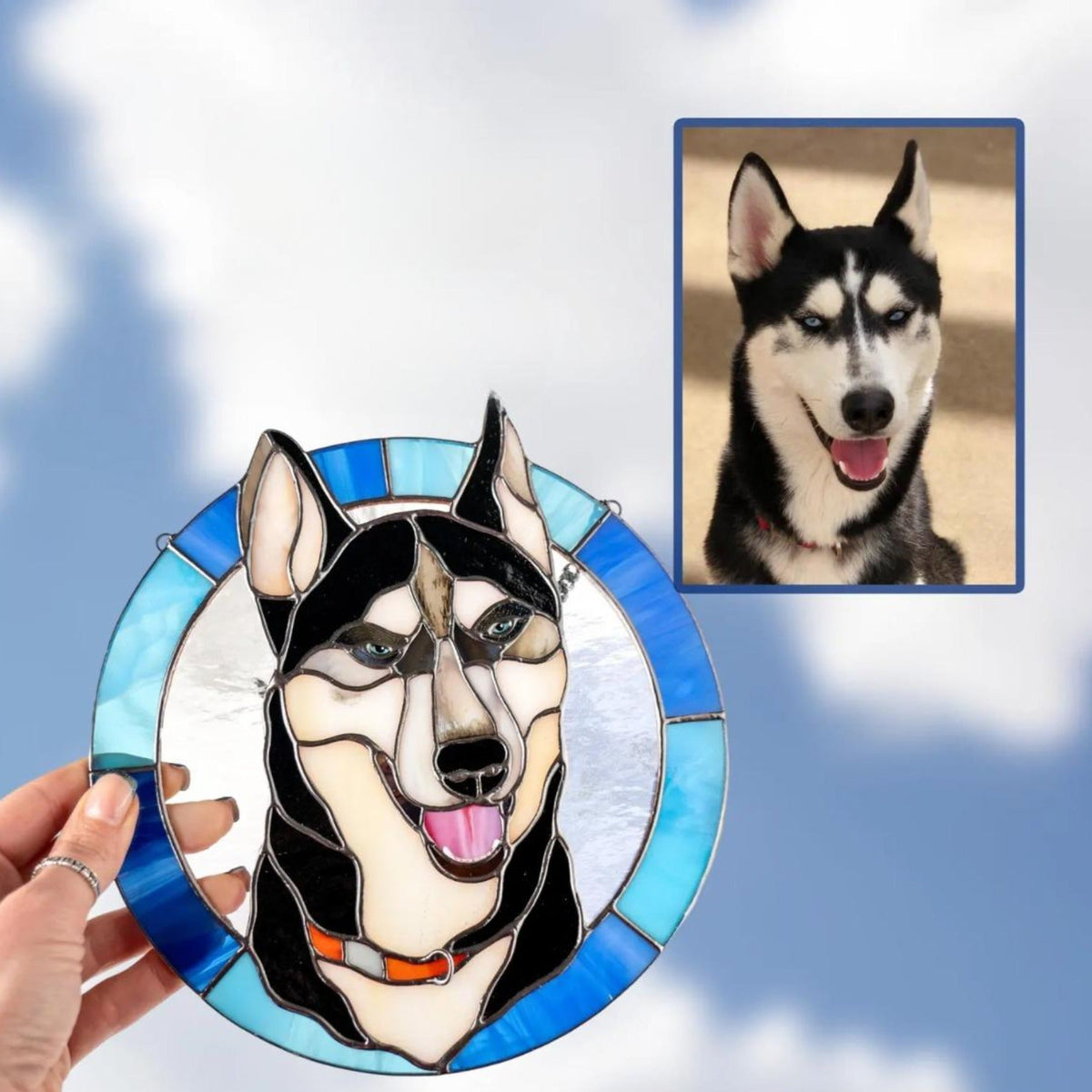 Retrato personalizado de mascota en vitral (perrito)