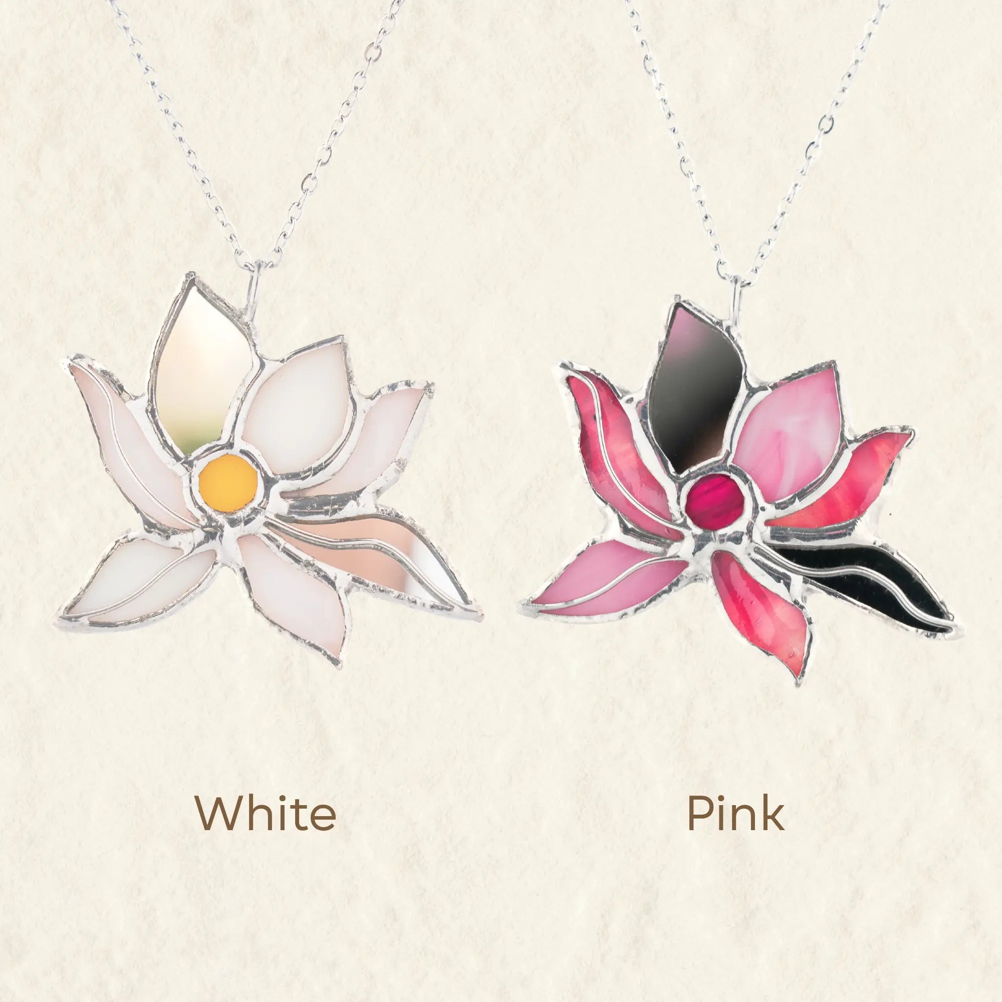 White Lotus - Stained Glass Necklace