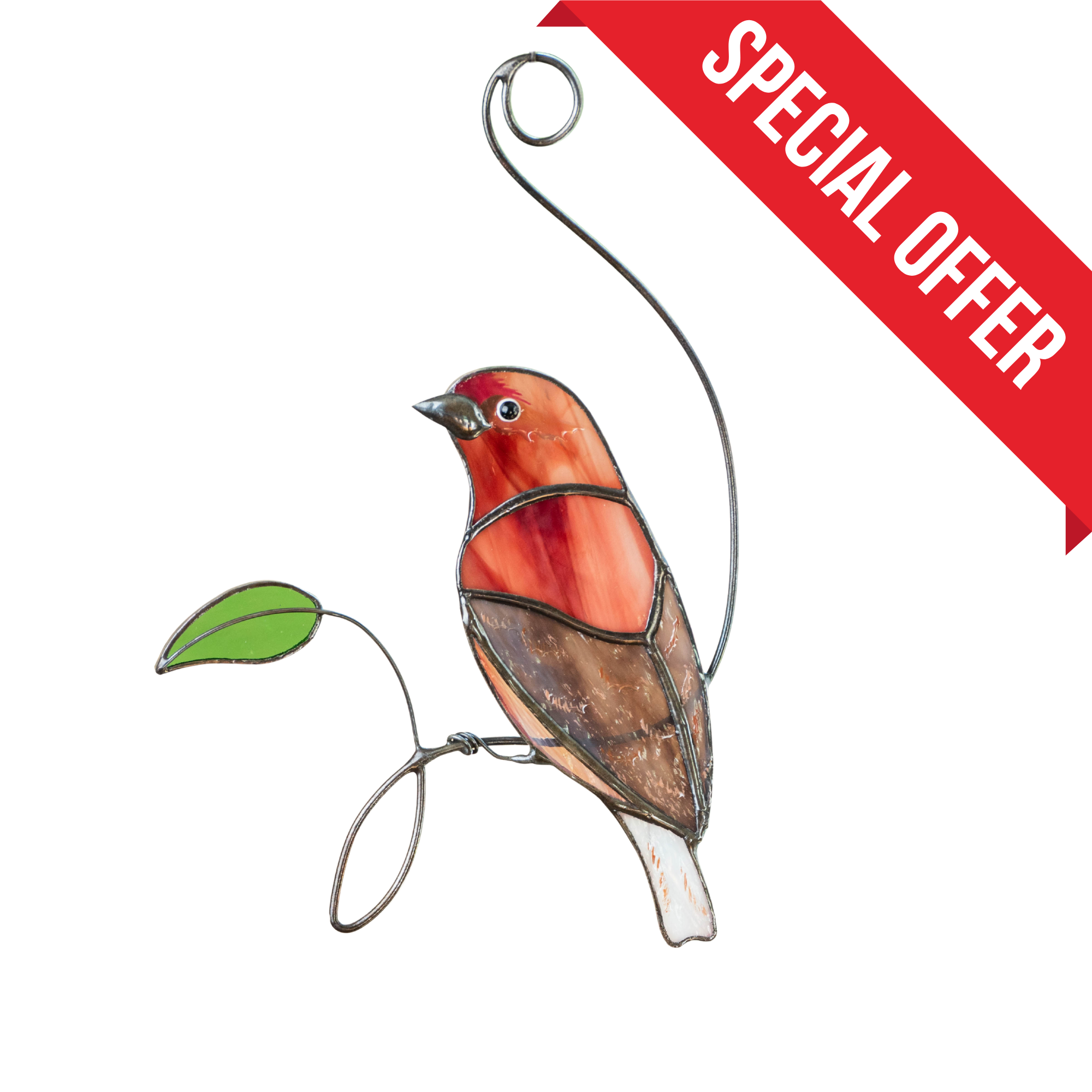 Rosefinch - Stained Glass Suncatcher