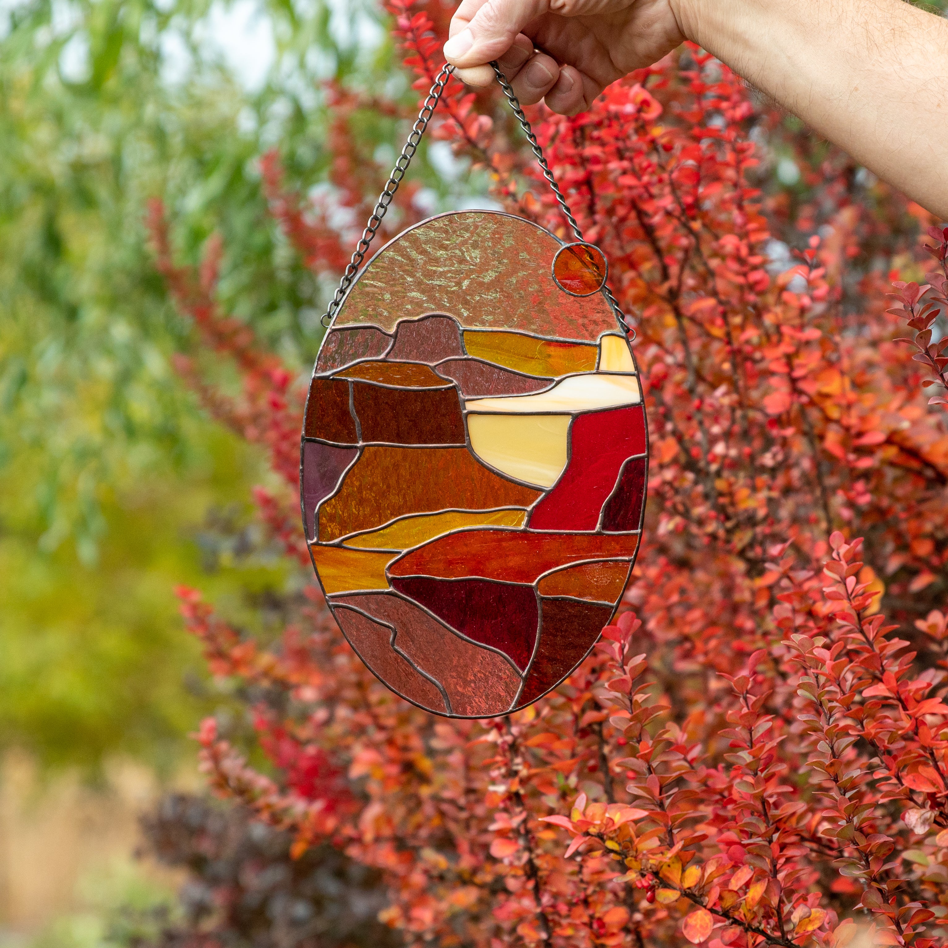 Stained glass Arizona state panel for window decor