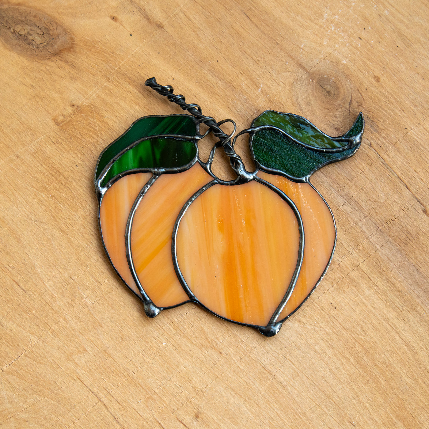 Peaches suncatcher of stained glass for kitchen