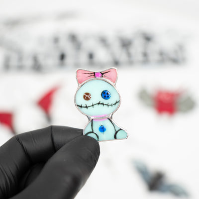Stained glass turquoise toy pin for Halloween costume