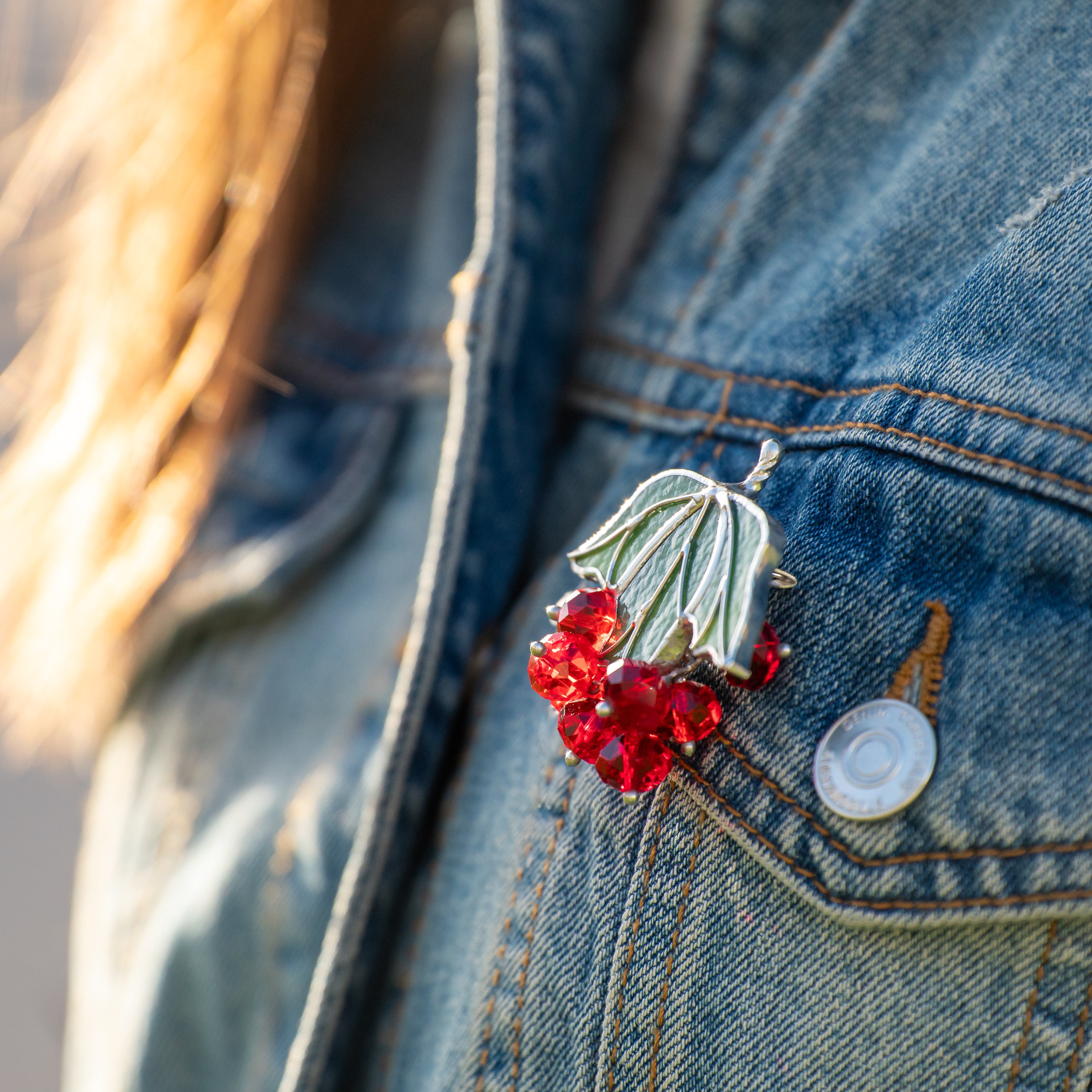Red Viburnum Brooch