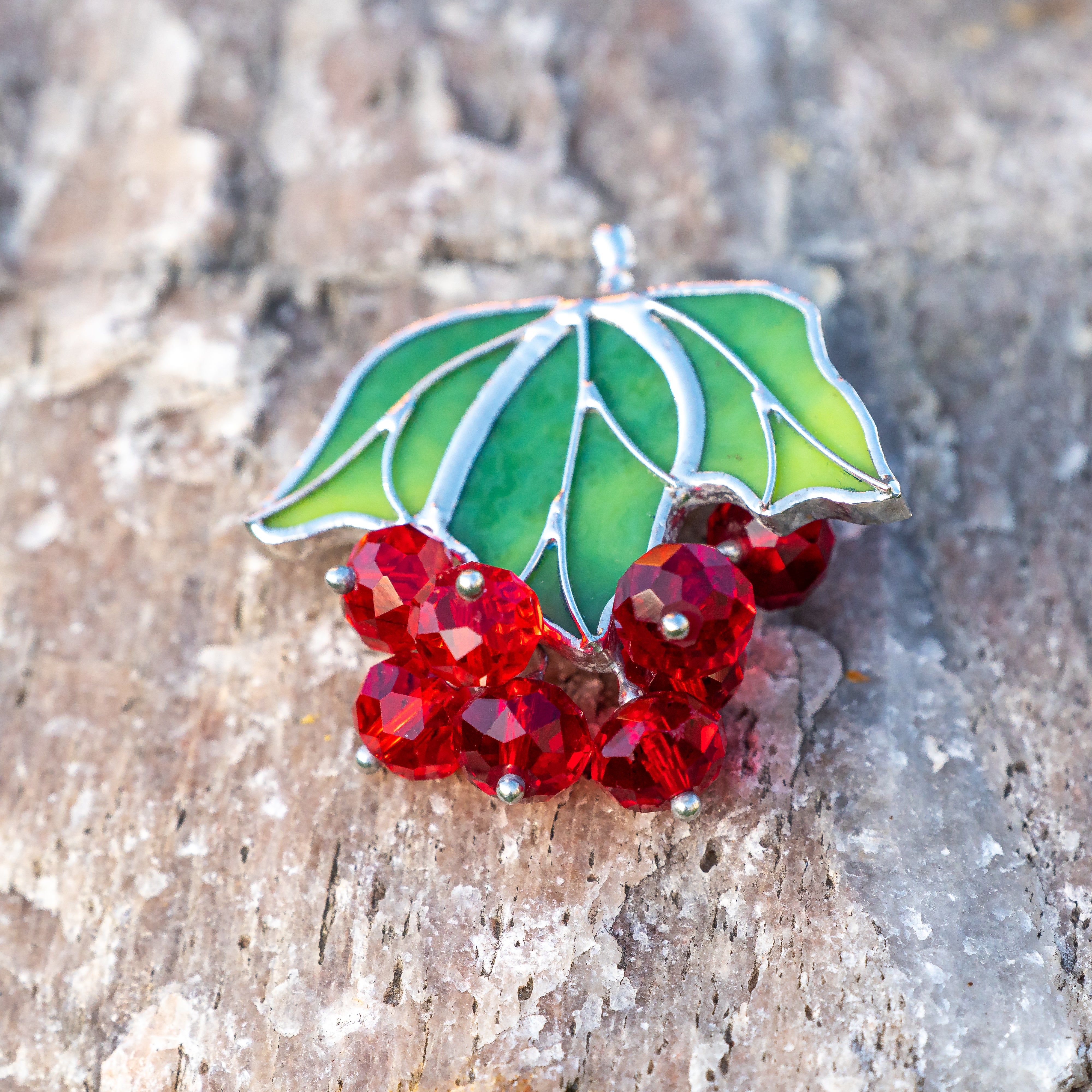 Red Viburnum Brooch