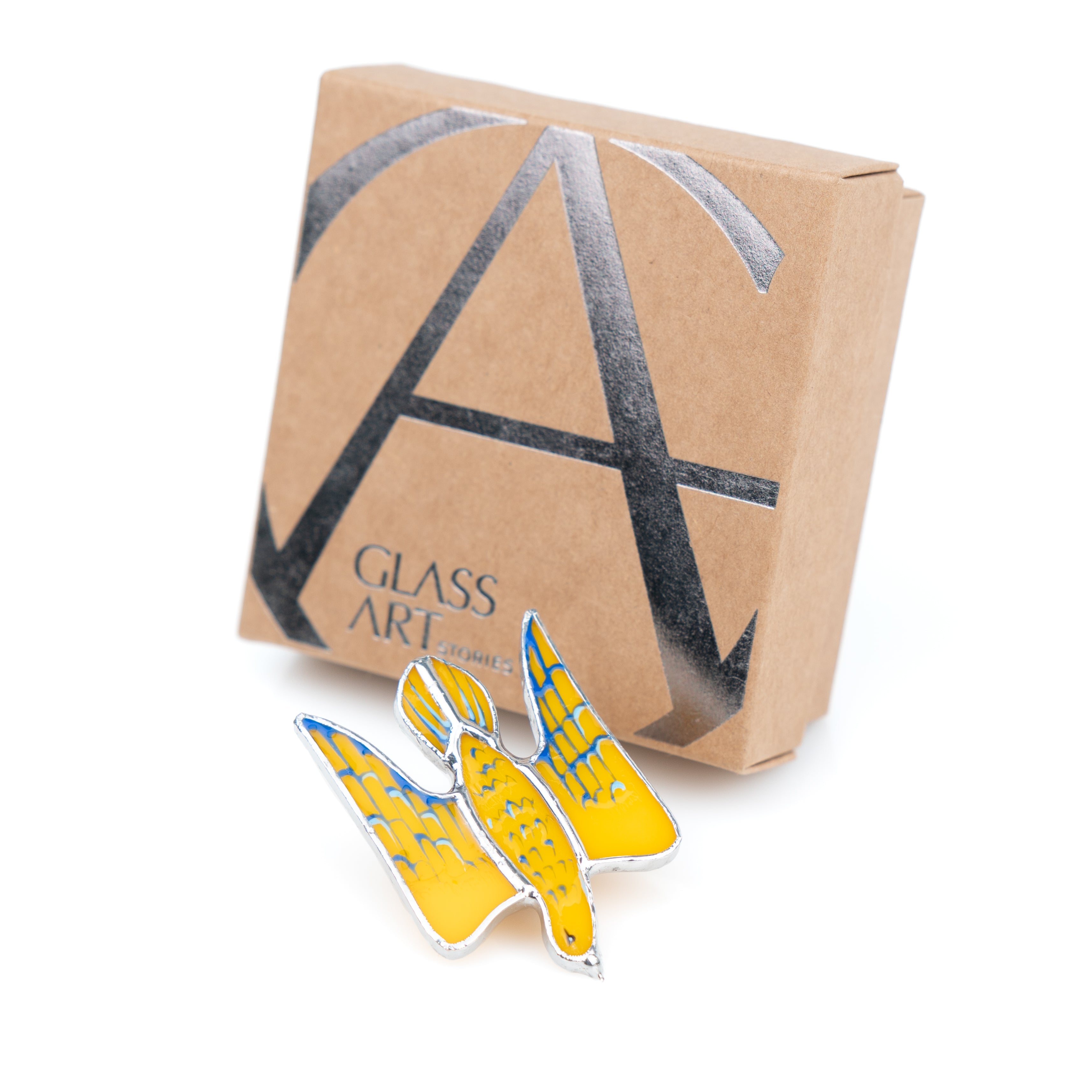 Flacon stained glass brooch and a brand box