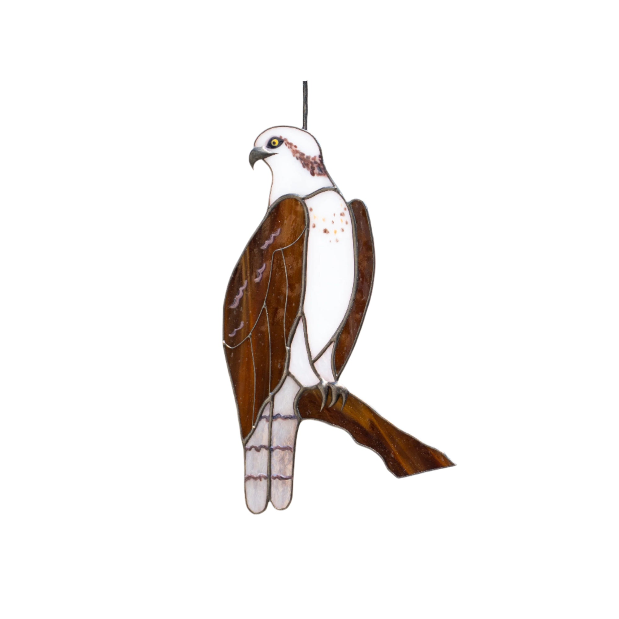 Stained glass osprey window hanging