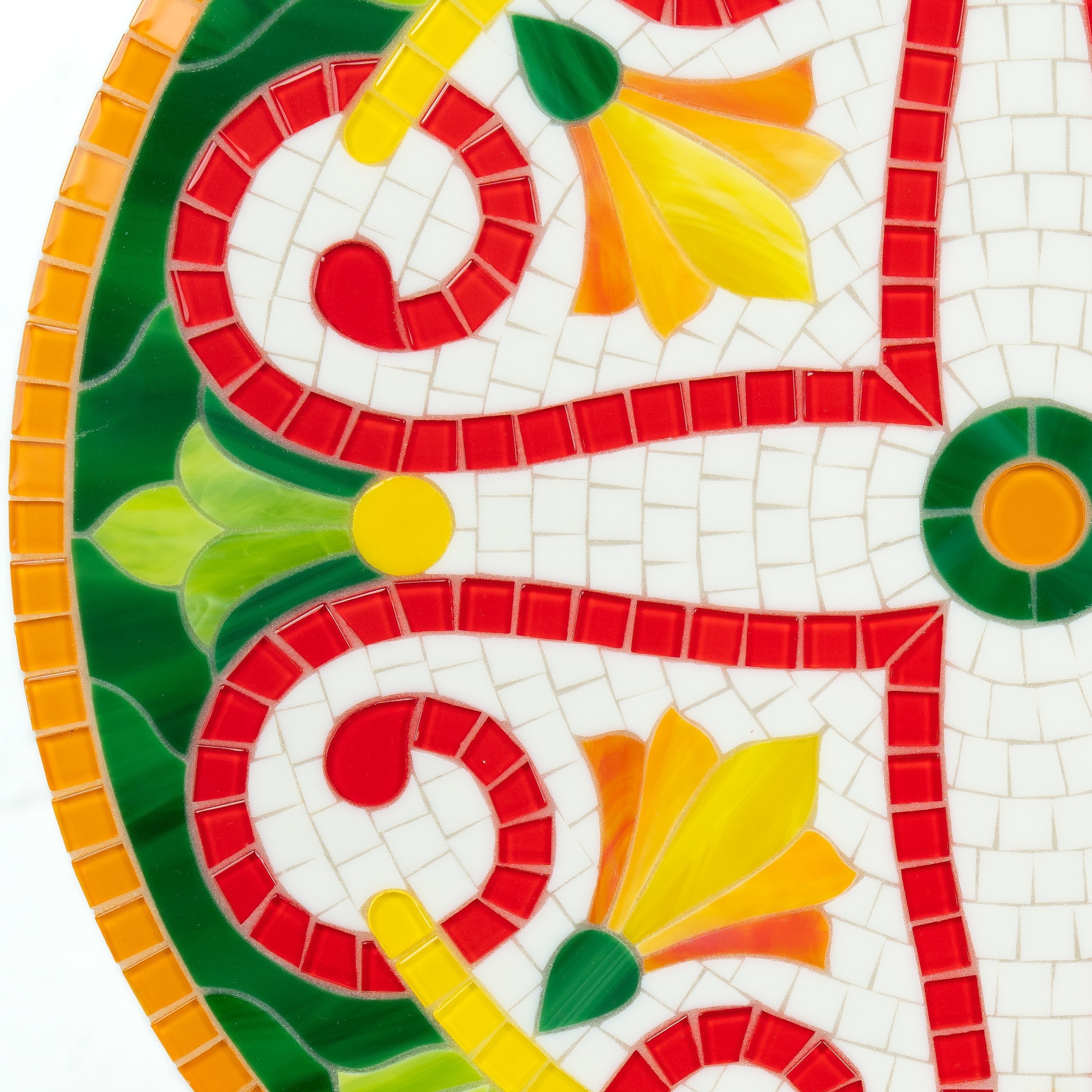 Zoomed Versace tained glass mosaic coffee table
