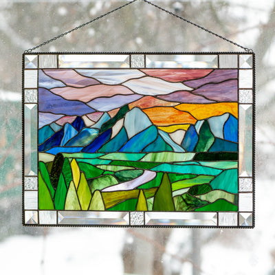 Mountain Stained glass Grand Teton National Park