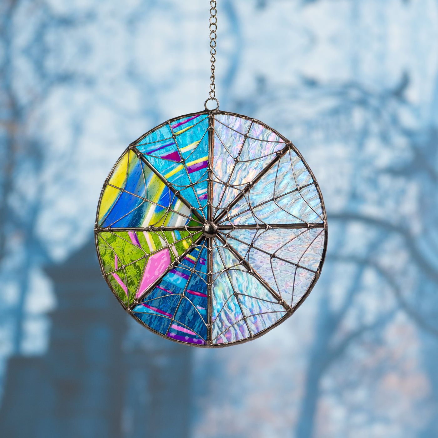 Inspired by the series Wednesday stained glass suncatcher