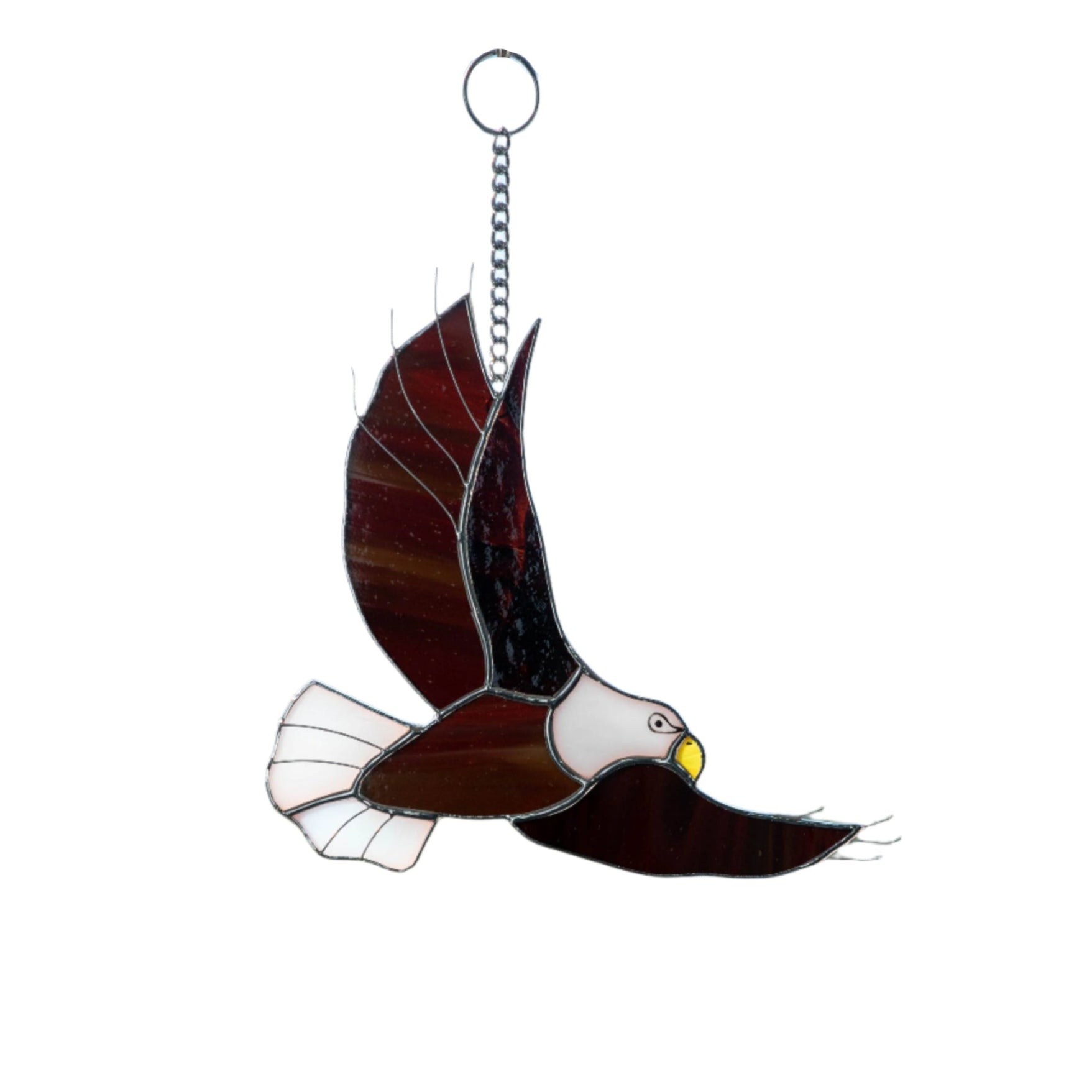 Stained glass flying eagle suncatcher for window decor