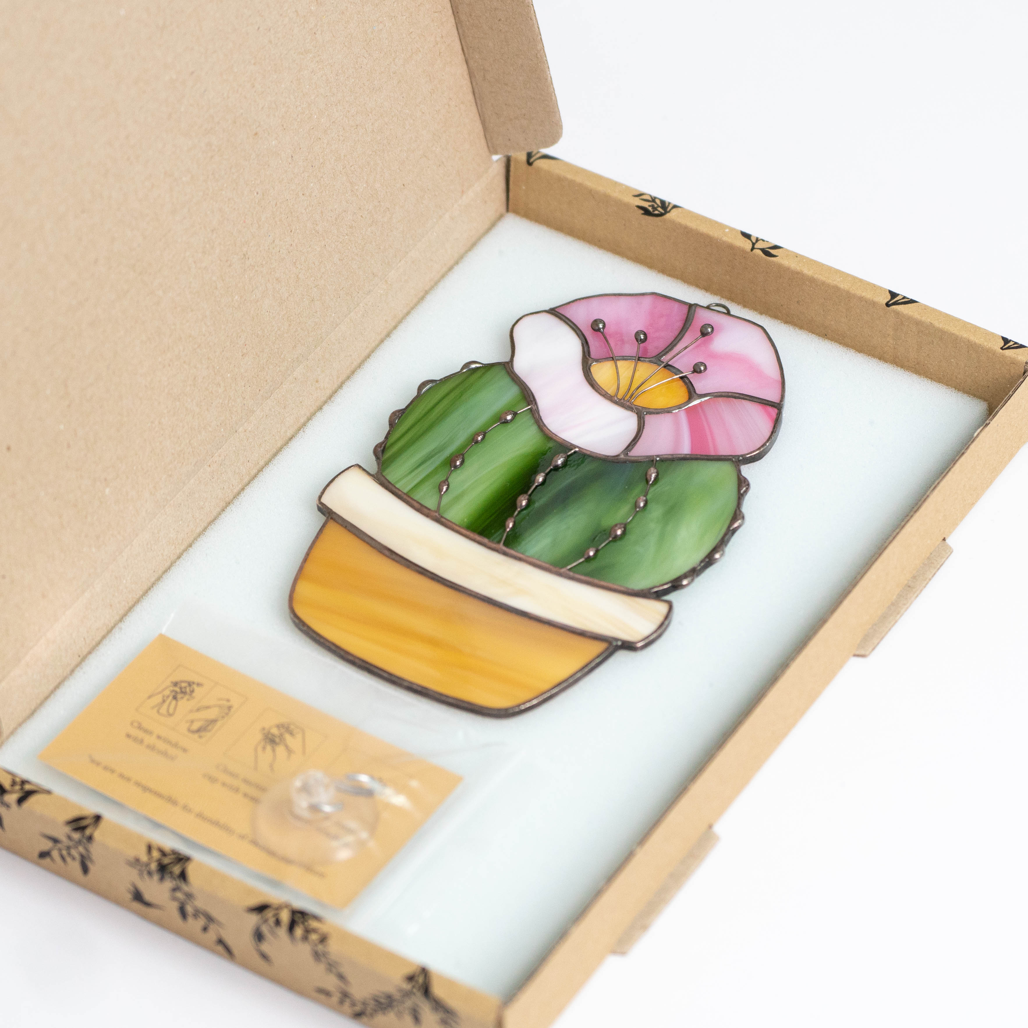 How the cactus suncatcher is packed