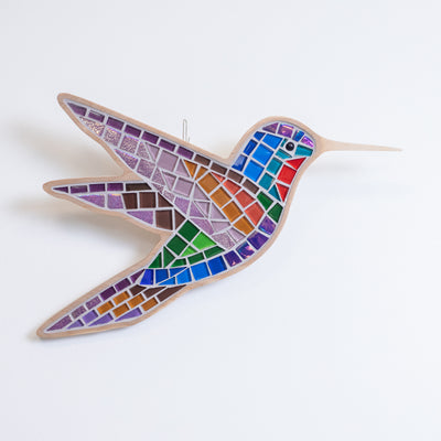 Hummingbird Silhouette Glass Mosaic DIY Kit