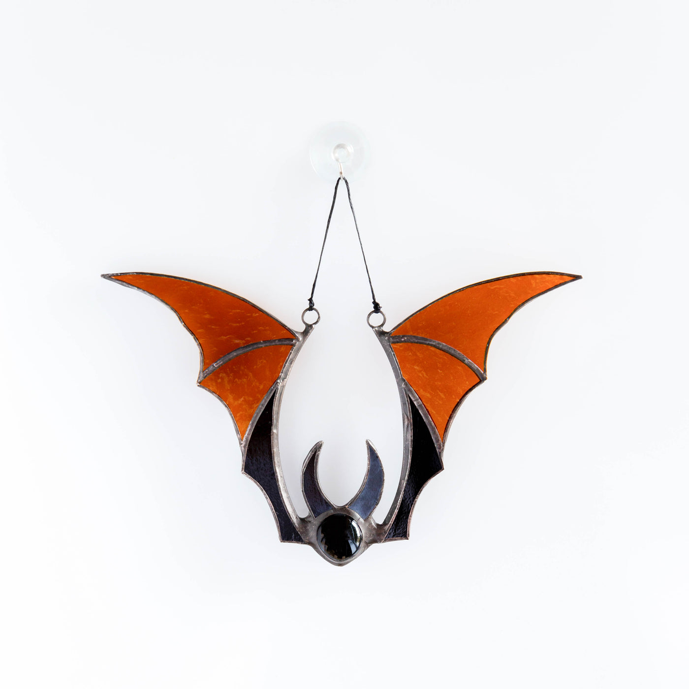 Brown stained glass bat suncatcher