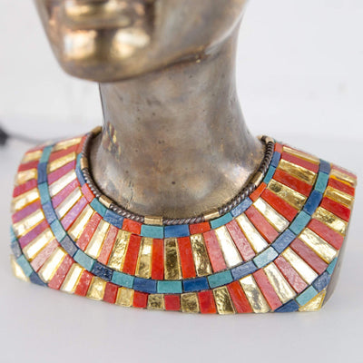 Zoomed stained glass necklace on Nefertiti's neck