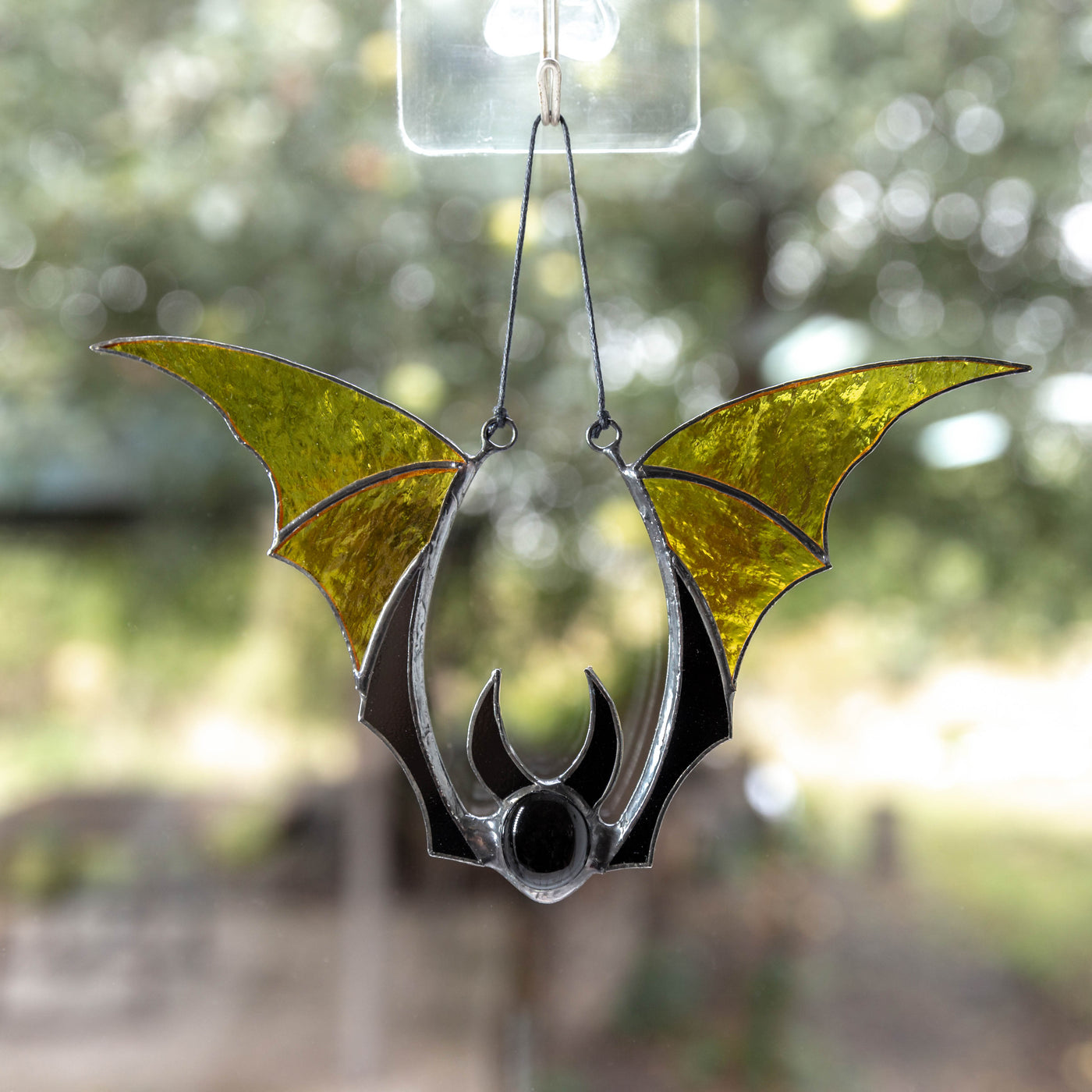 Yellow bat suncatcher for Halloween spooky decor