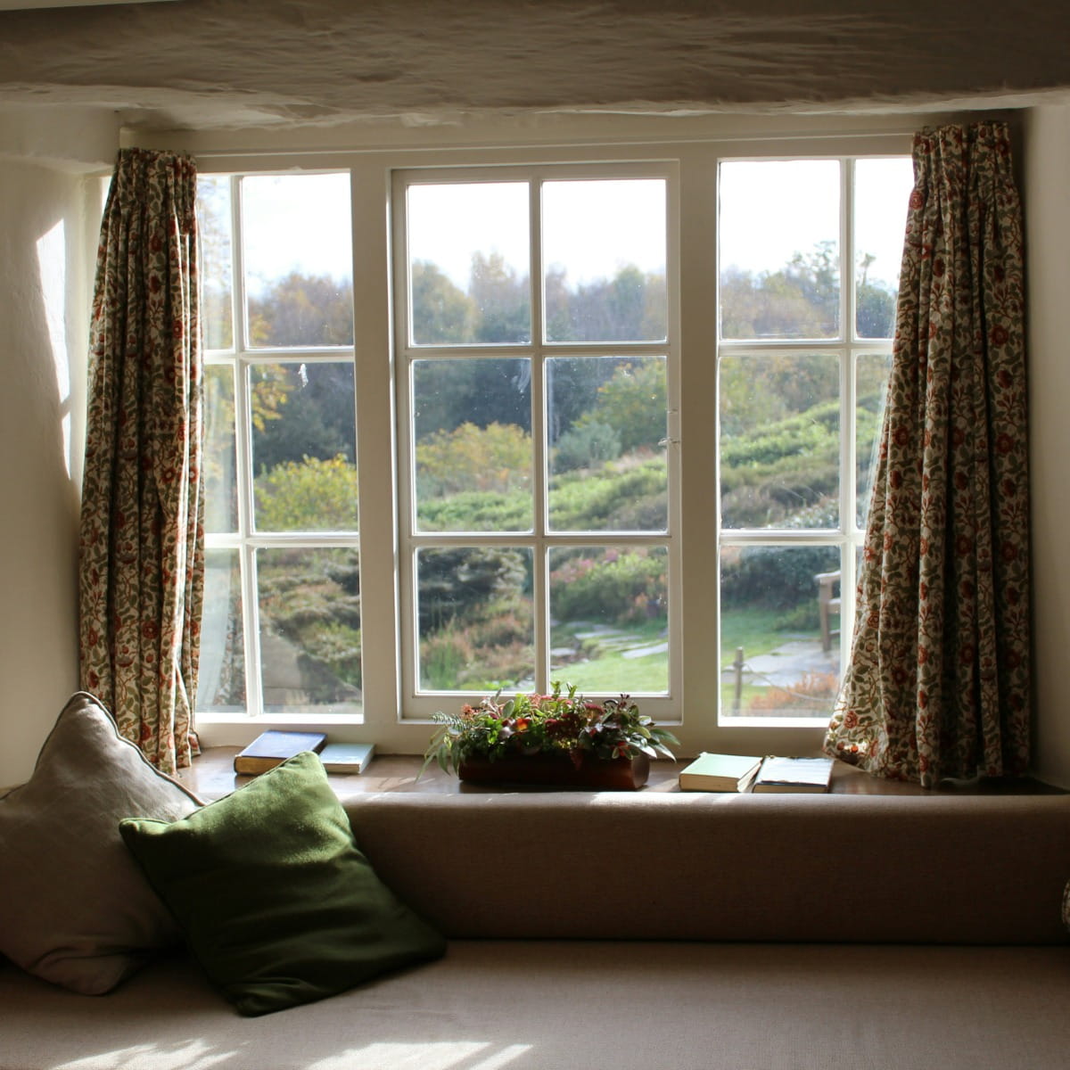 Window curtain open wide