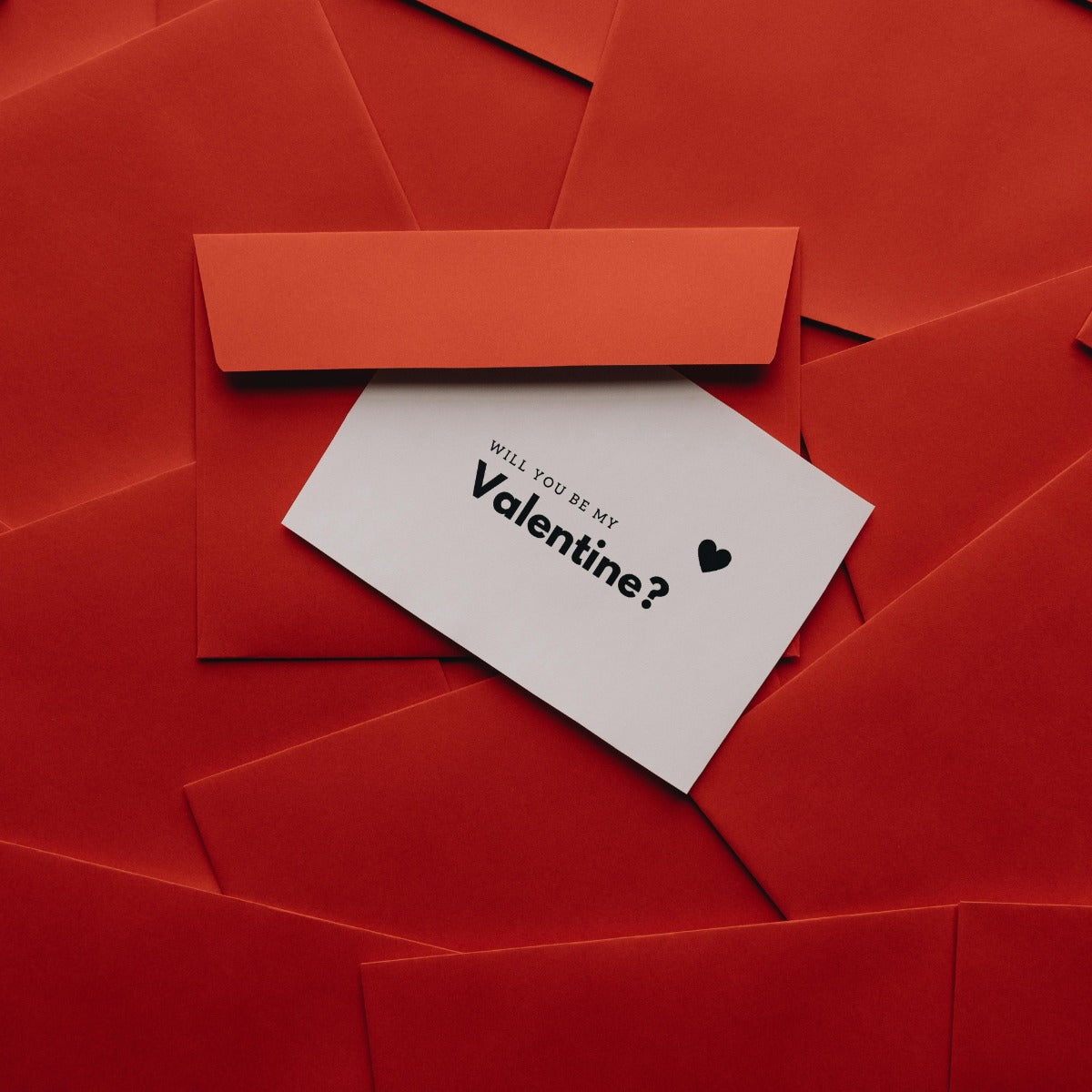 A white Valentine’s day postcard