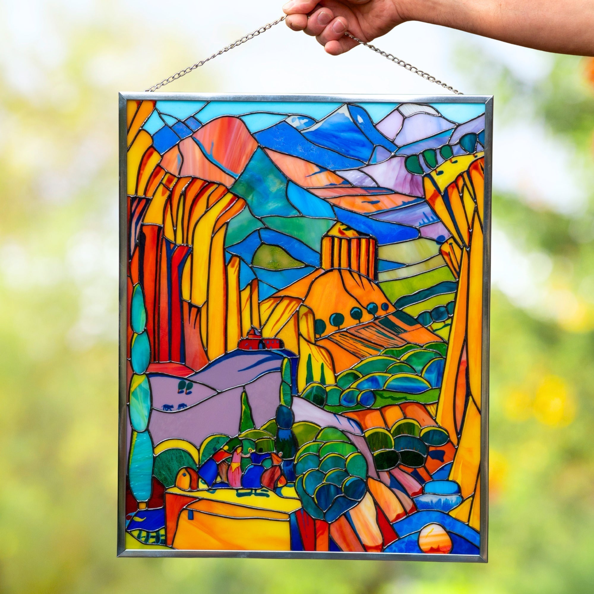 art deco stained glass