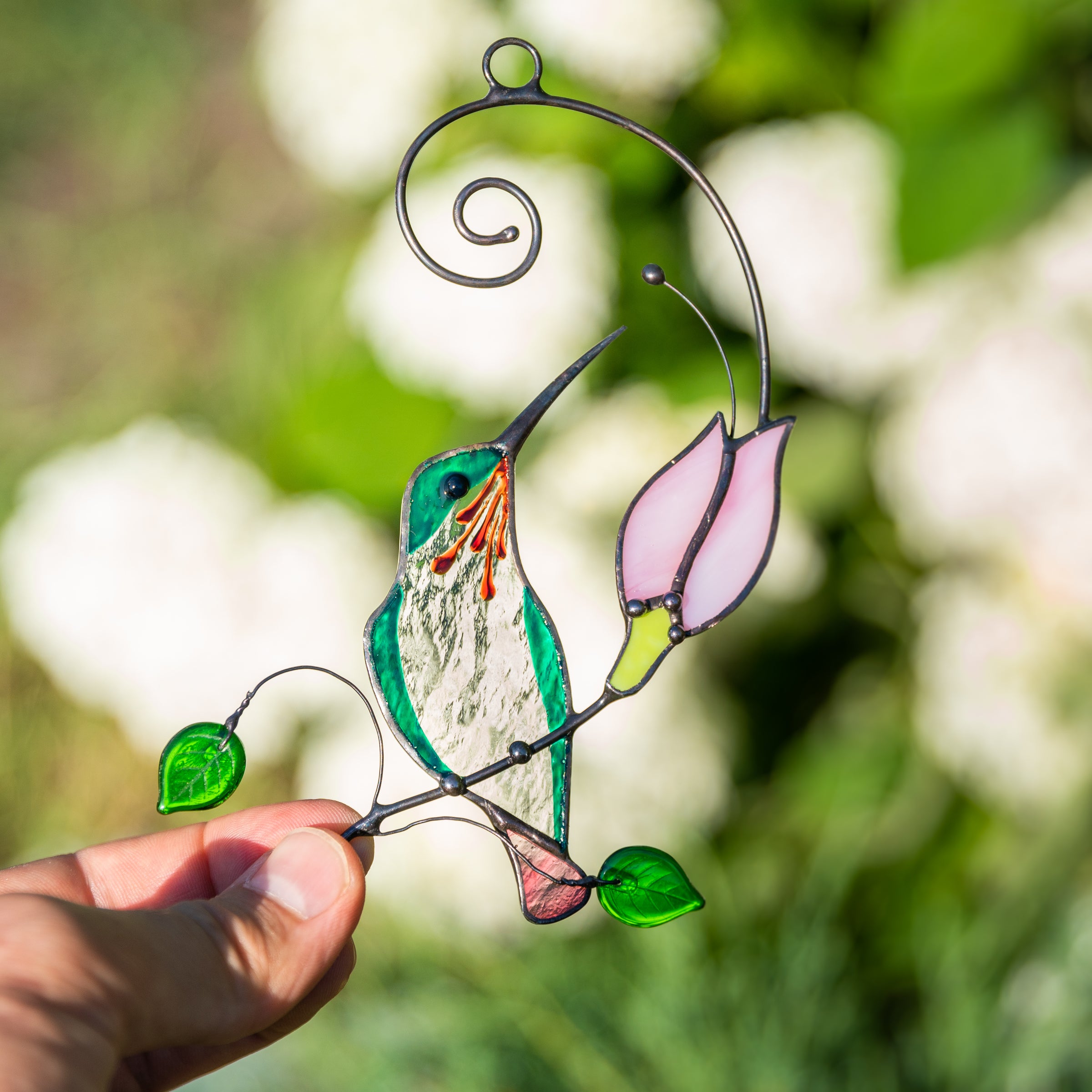 Blue store Birds Handmade Stained Glass Suncatcher Blue Bird Love