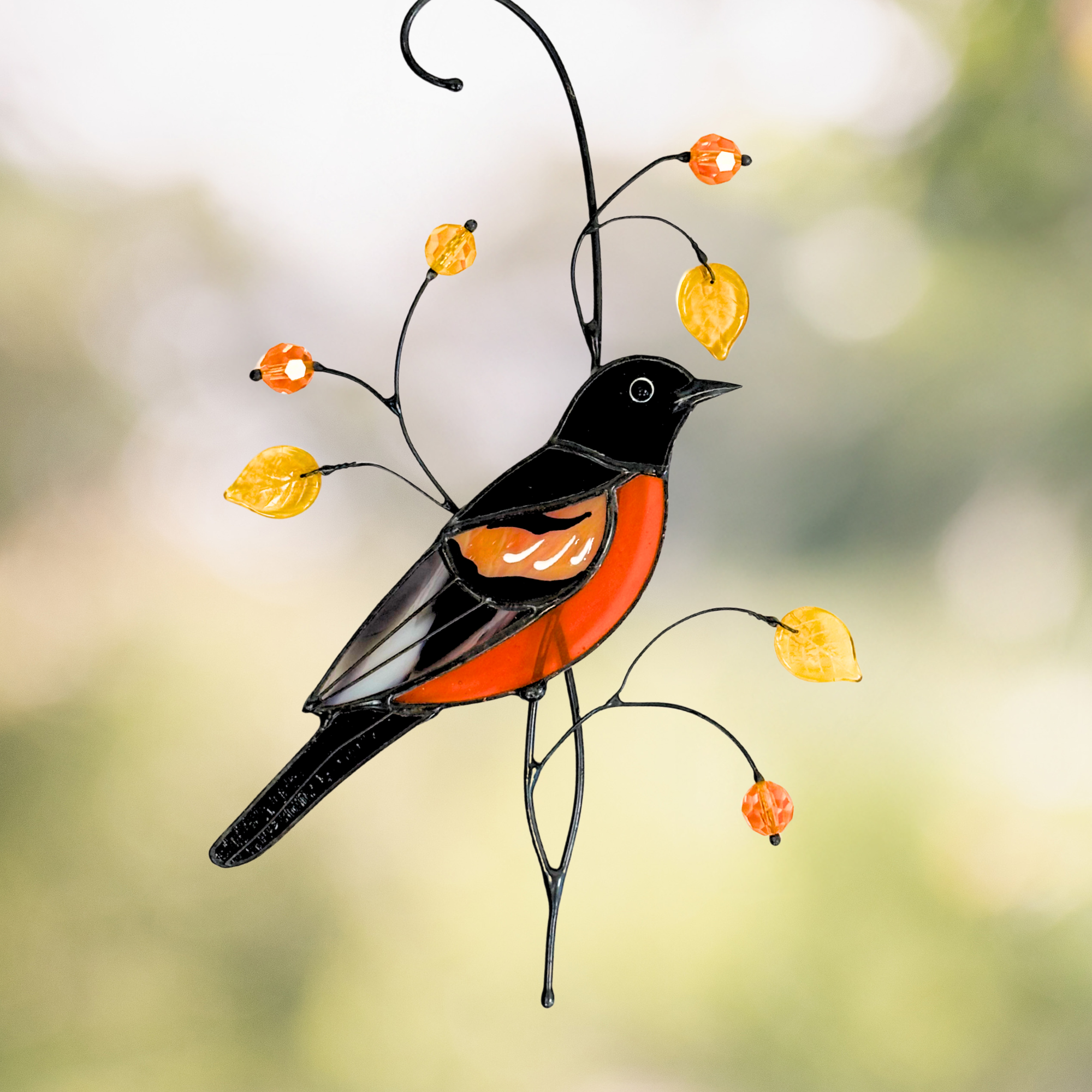 Baltimore Oriole - Stained Glass Suncatcher