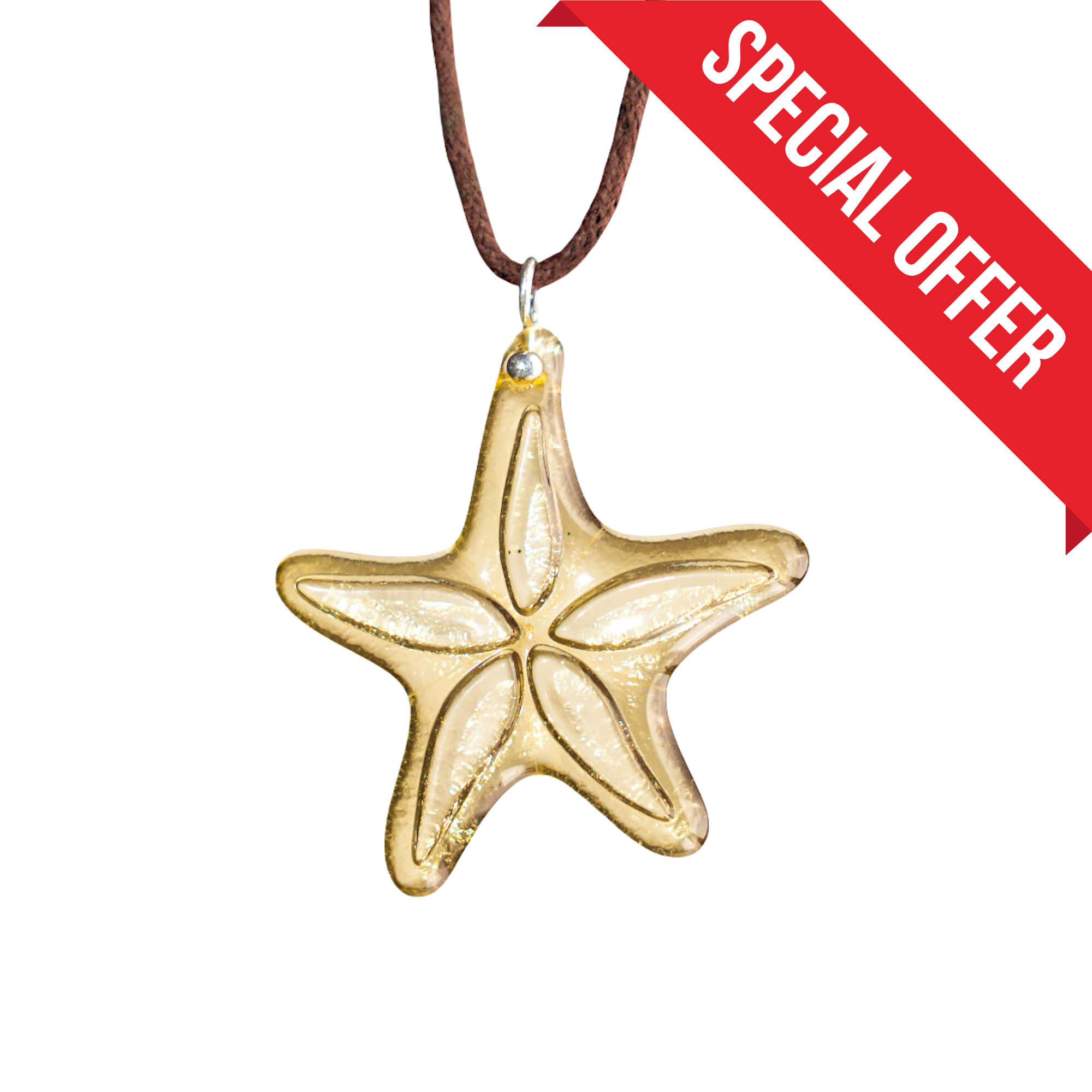 Honey Starfish - Stained Glass Necklace