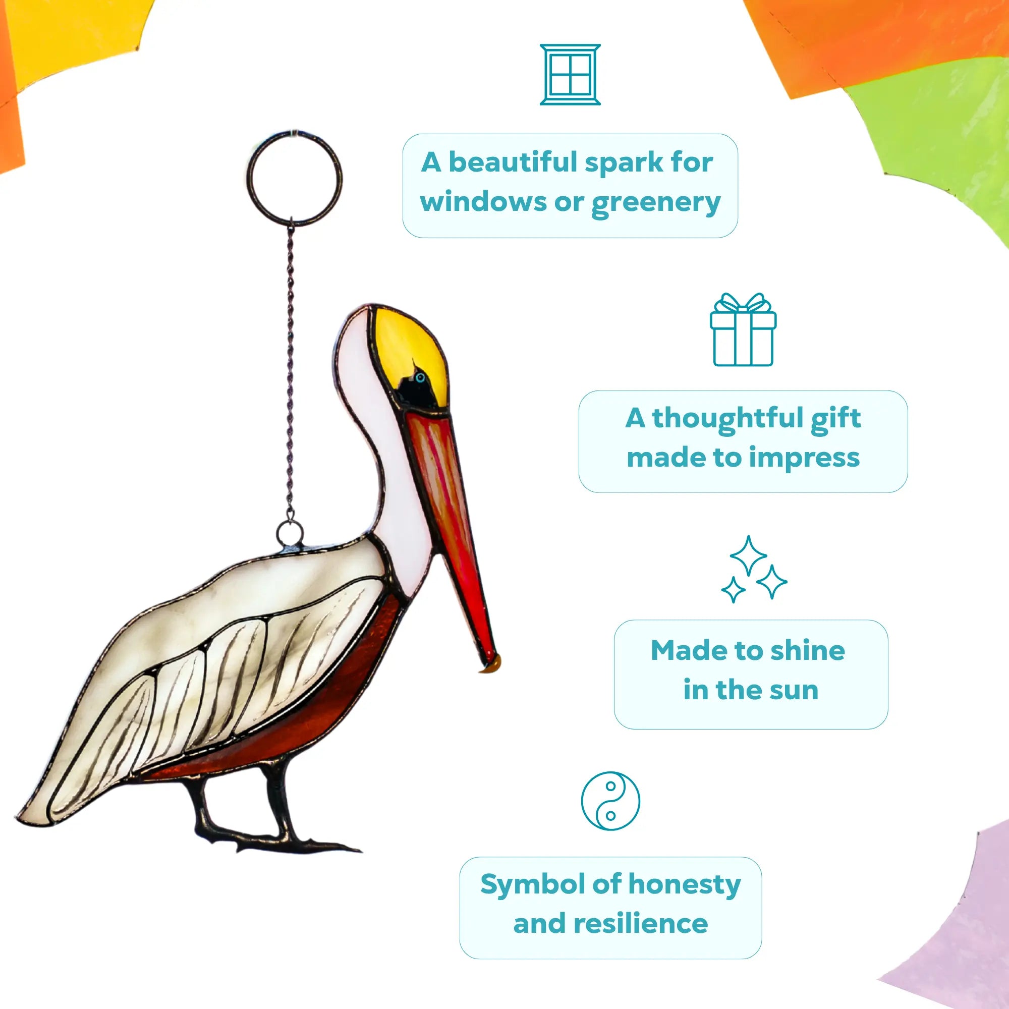 Pelican - Stained Glass Suncatcher