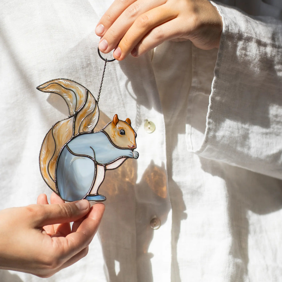 Squirrel - Stained Glass Suncatcher