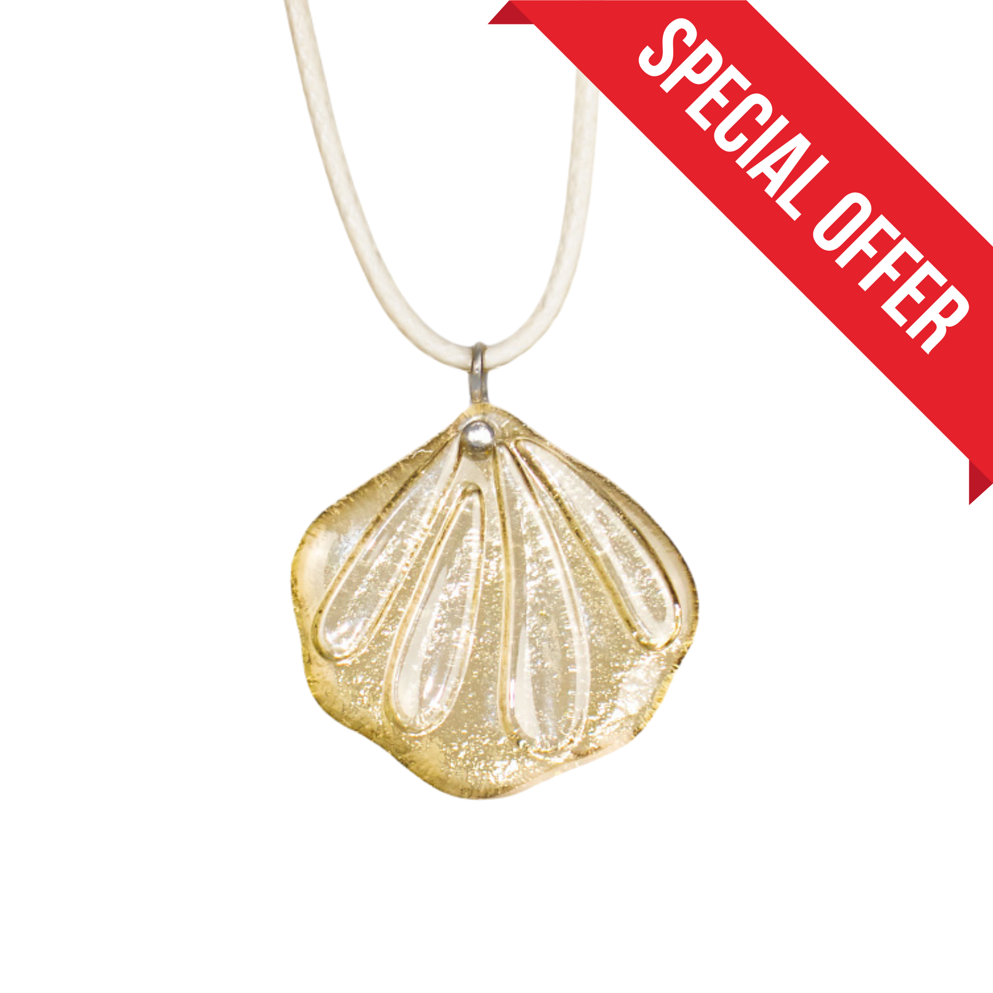 Honey Shell Fan - Stained Glass Necklace