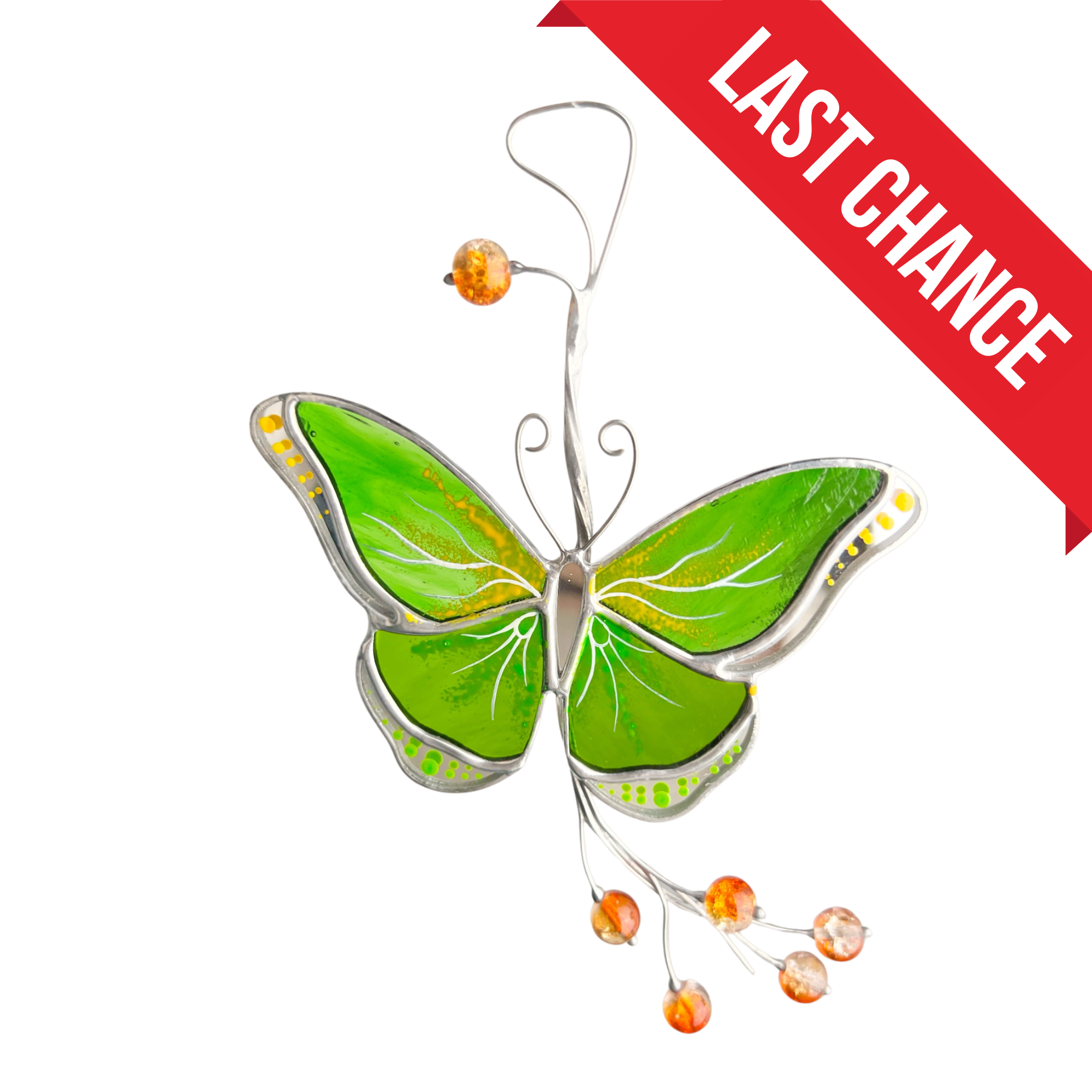 Mirror Green Butterfly - Stained Glass Suncatcher
