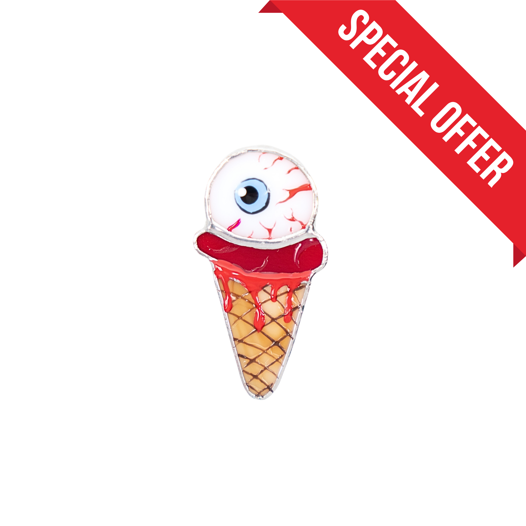 Ice Cream Eye - Stained Glass Brooch