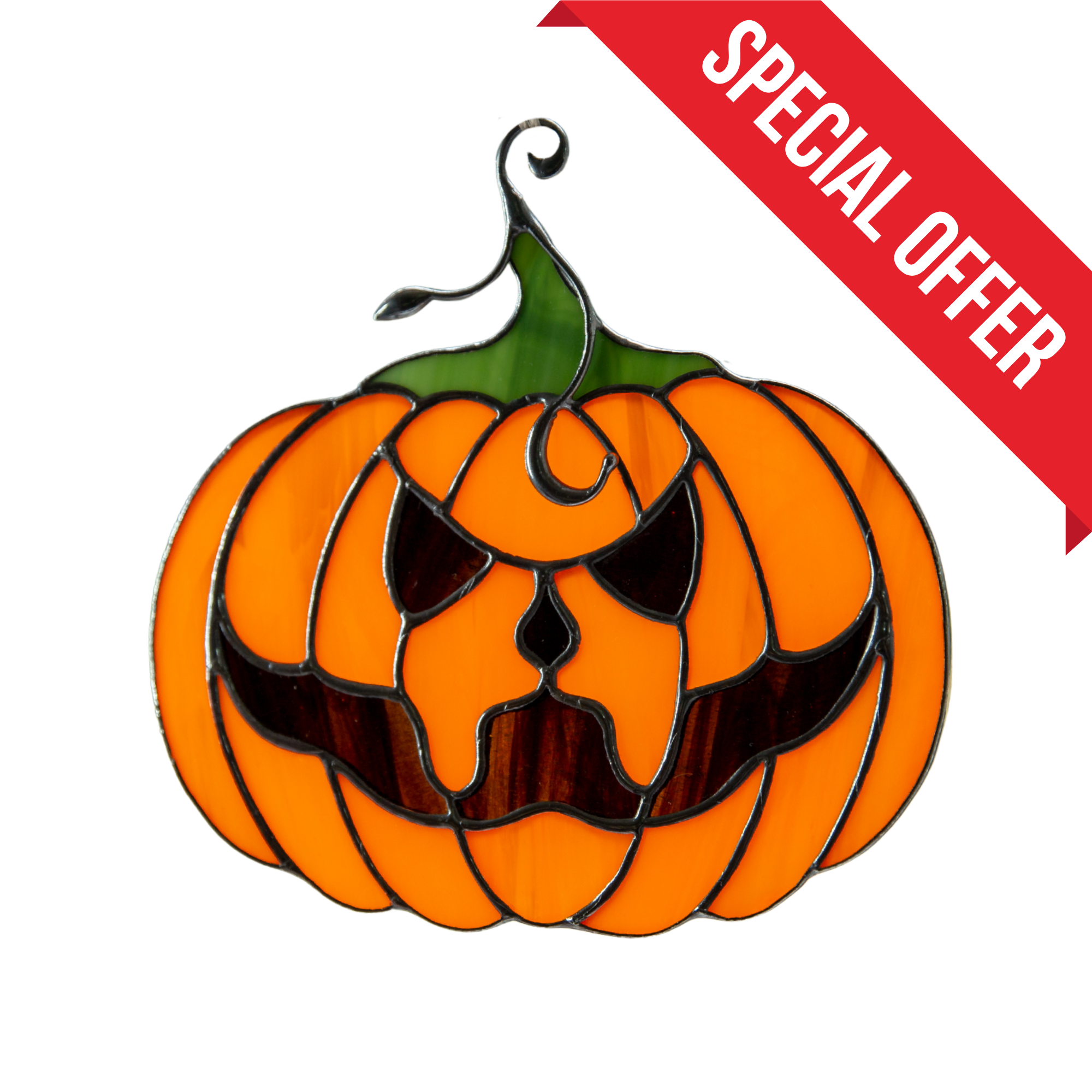 Halloween Pumpkin - Stained Glass Suncatcher