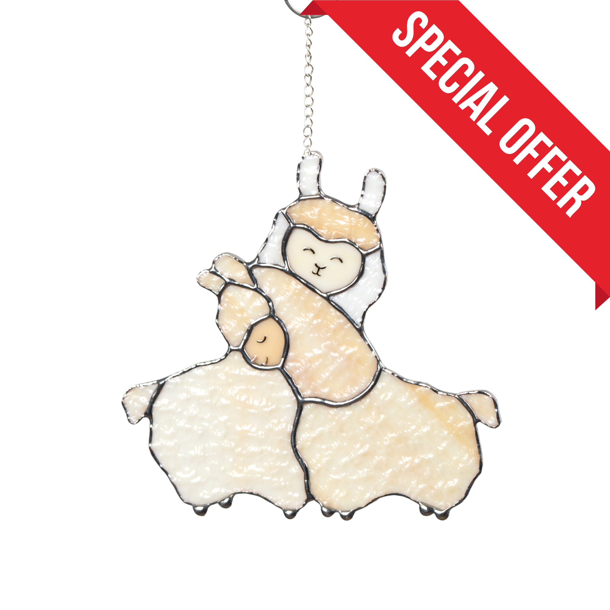 Couple of Llamas- Stained Glass Suncatcher