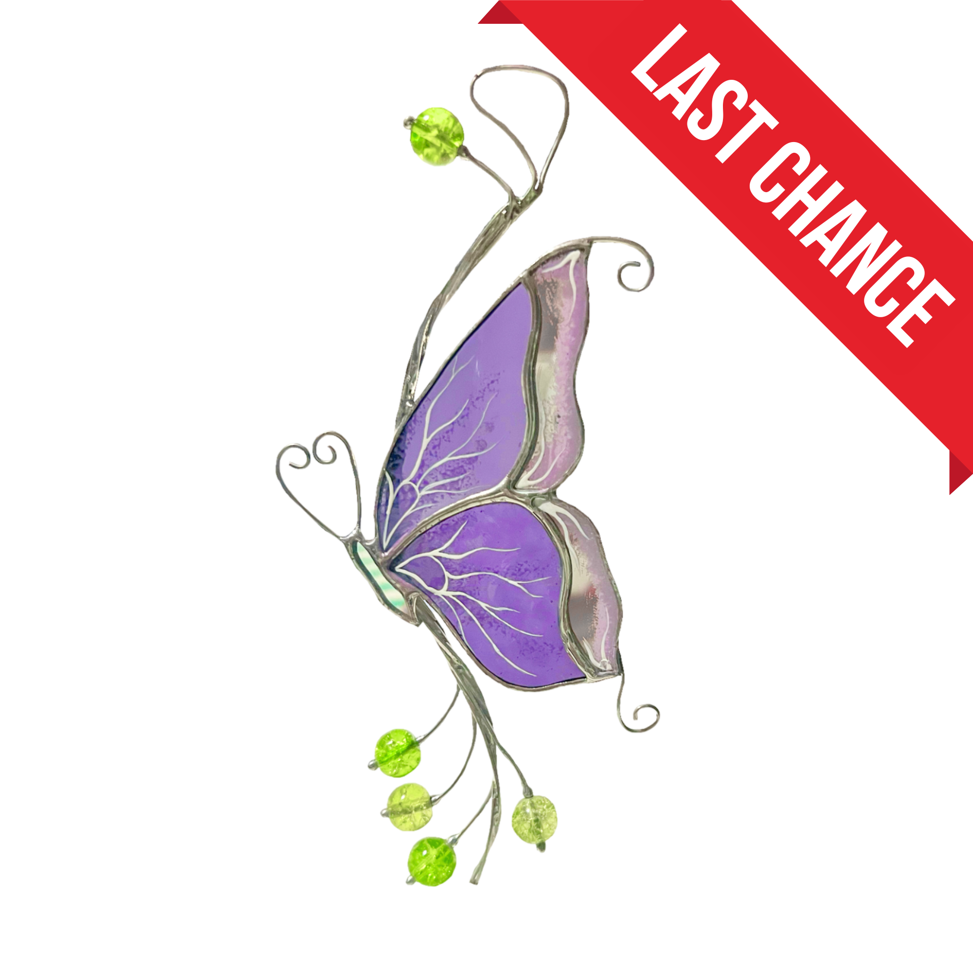 Mirror Purple Butterfly - Stained Glass Suncatcher